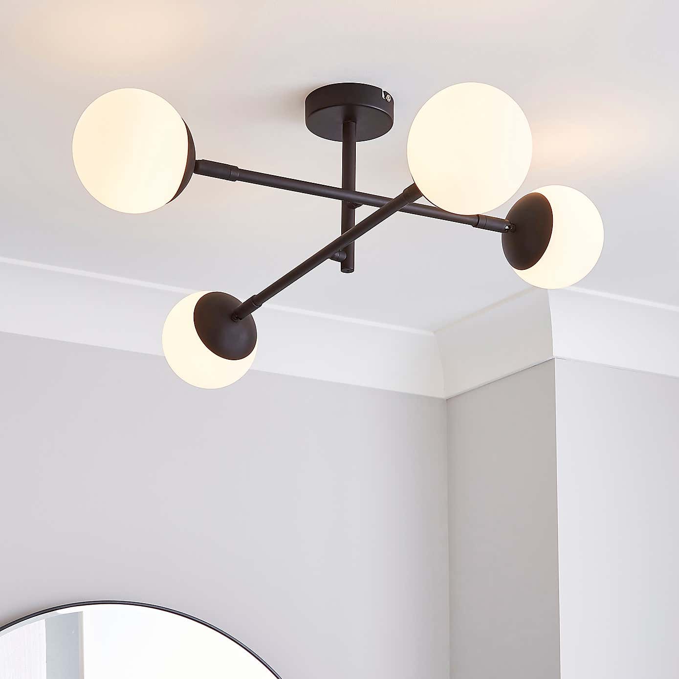 Tela Bathroom 4Lt Ceiling Fitting Black