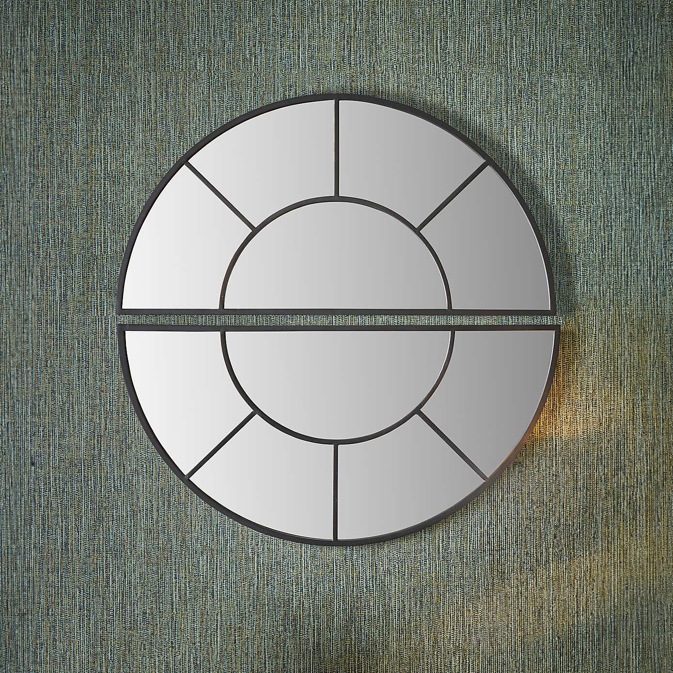 Metal Half Moon Set of 2 Wall Mirrors