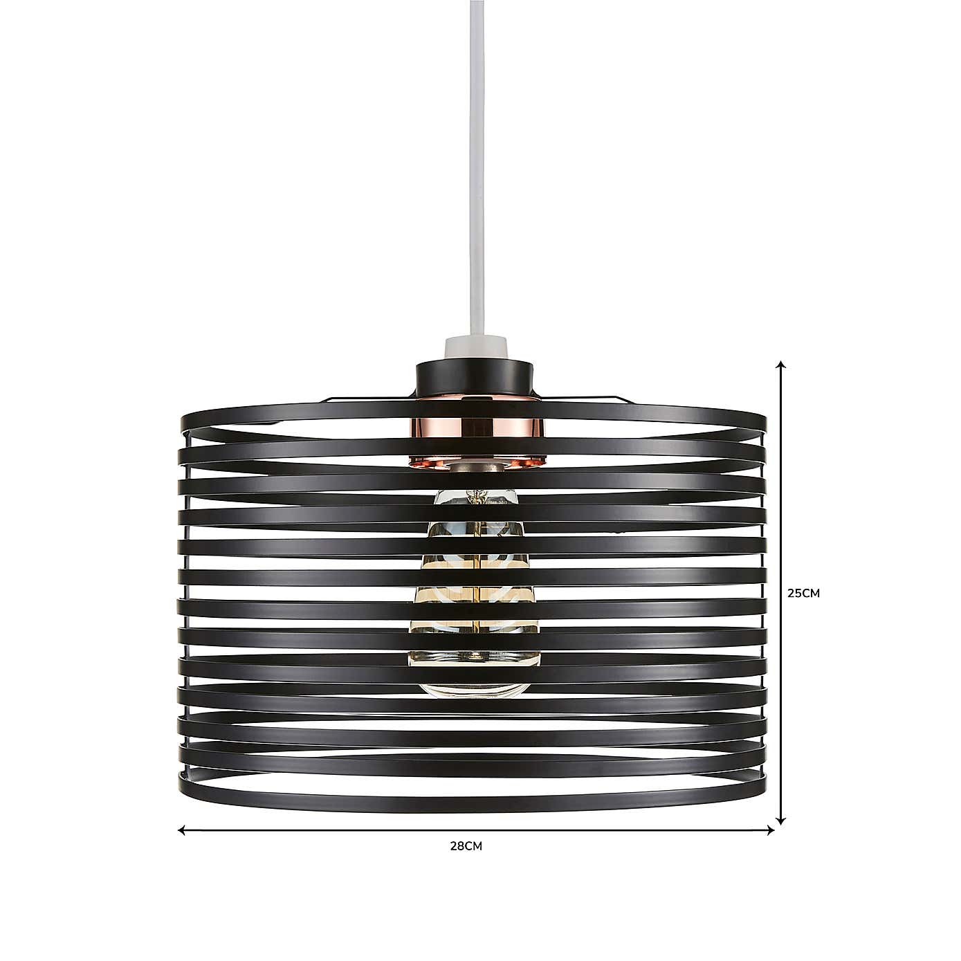 Kiel Black Easy Fit Pendant Shade
