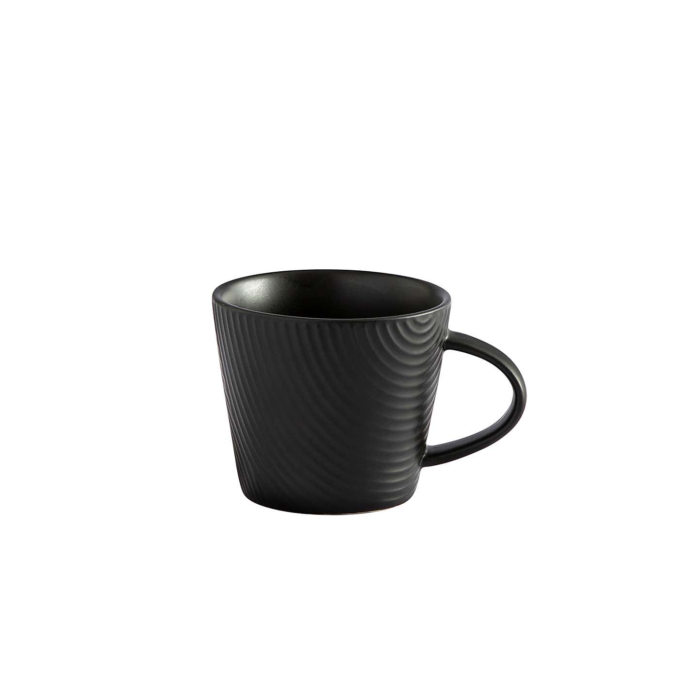 Embossed Curve Espresso Black Mug