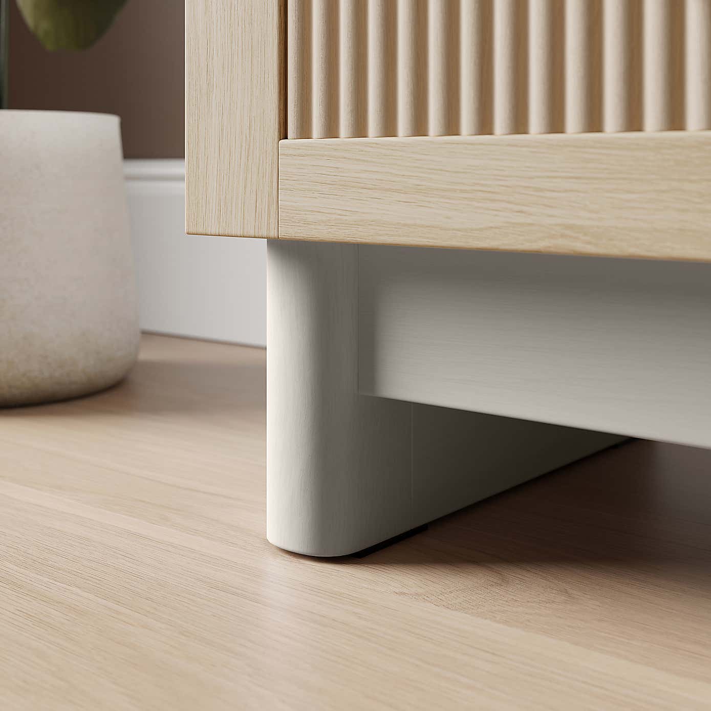 Maeva 2 Drawer Wide Bedside Table, Light Oak Effect