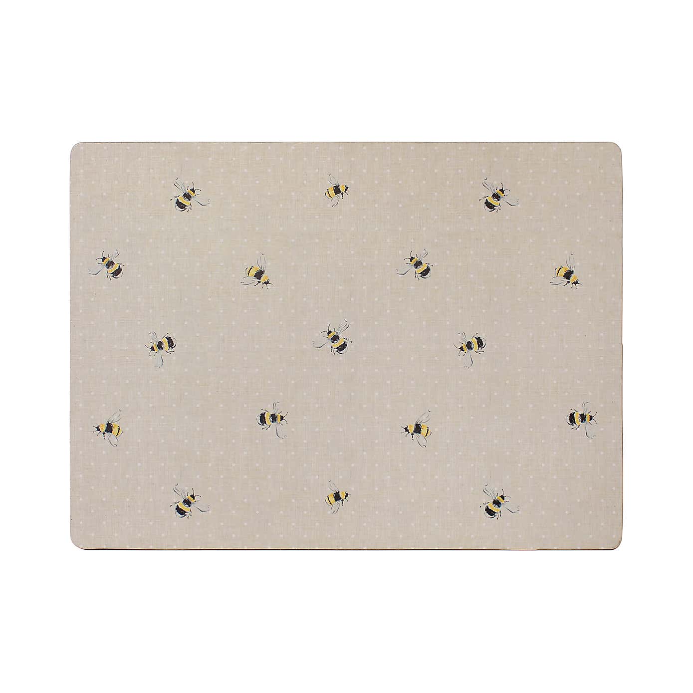 Set of 4 Bee Cork Back Placemats