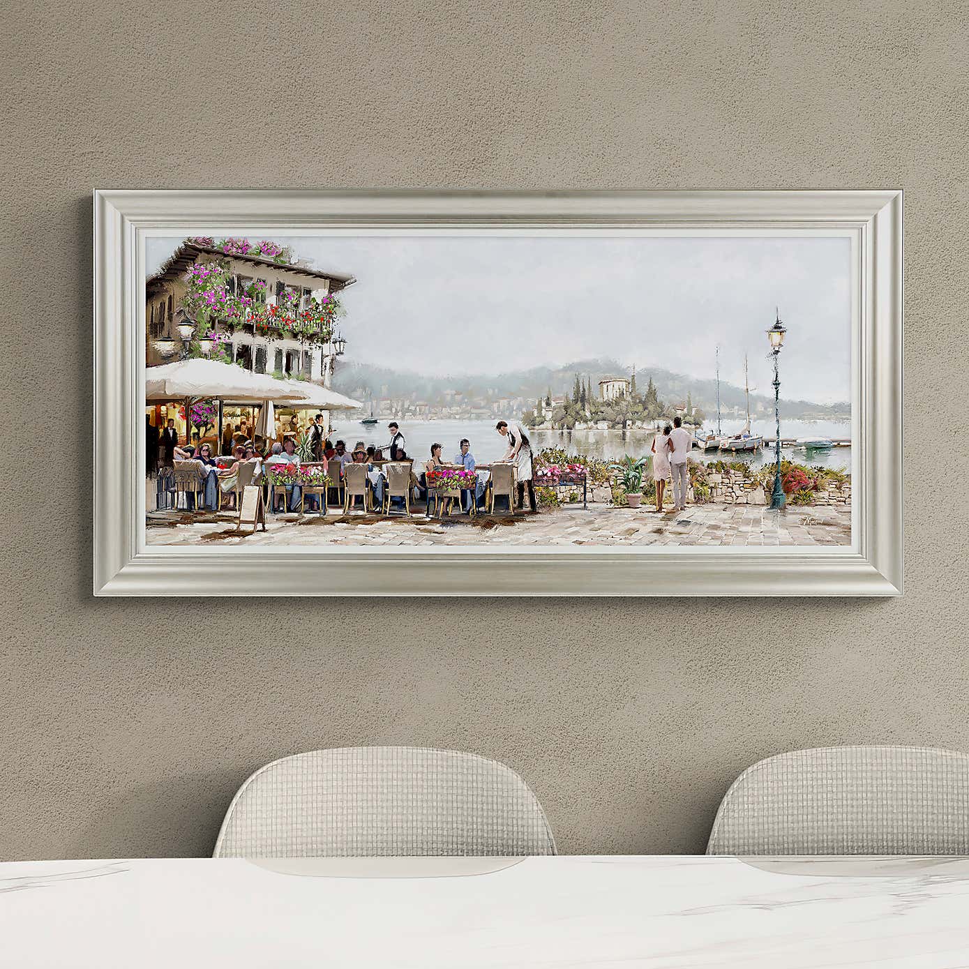 Lake Cafe by Richard Macneil Framed Print