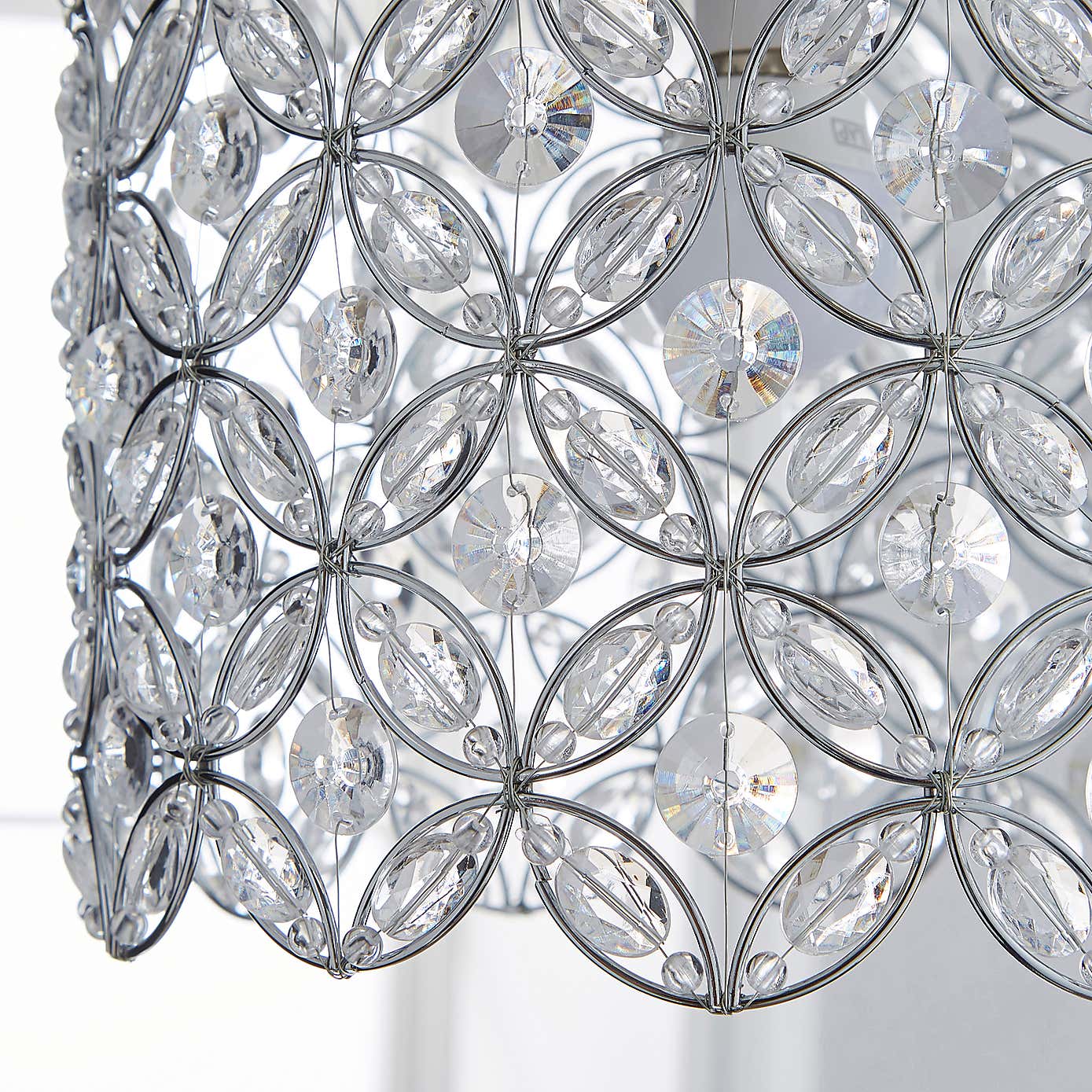 Arden Floral Chrome Easy Fit Pendant Shade