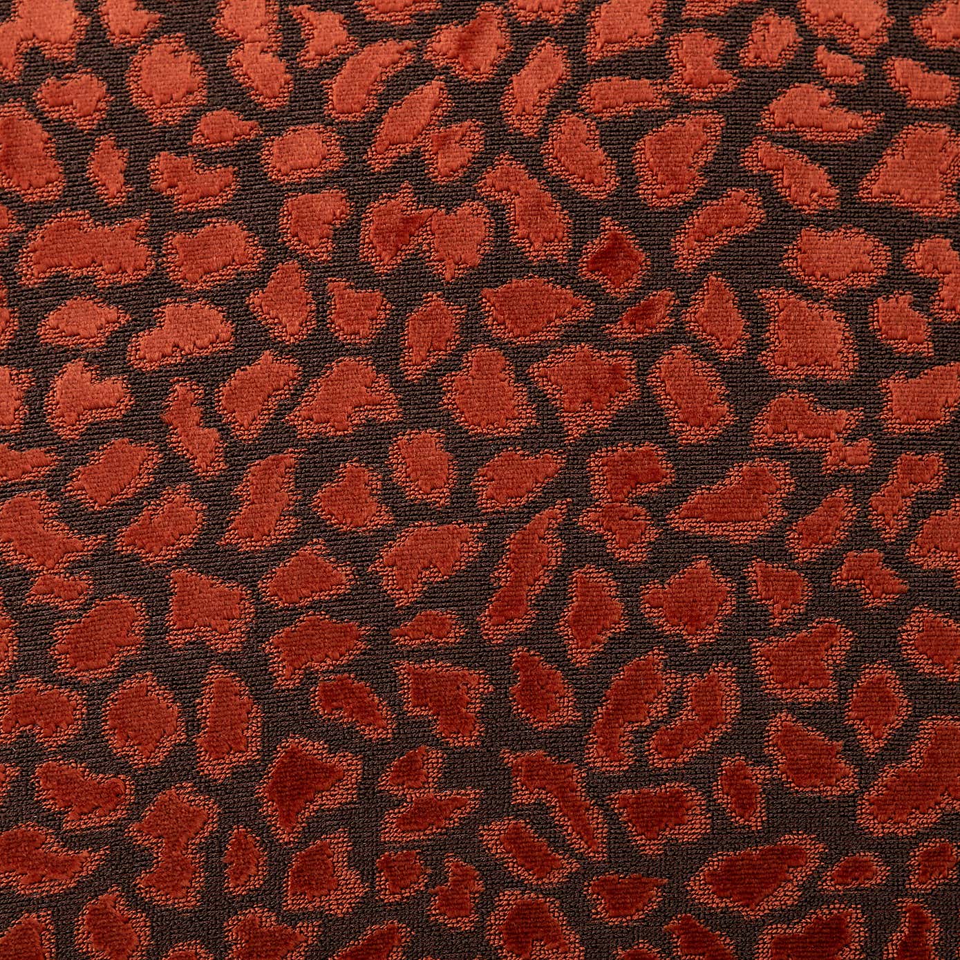 Animal Cut Velvet Copper Cushion Cover