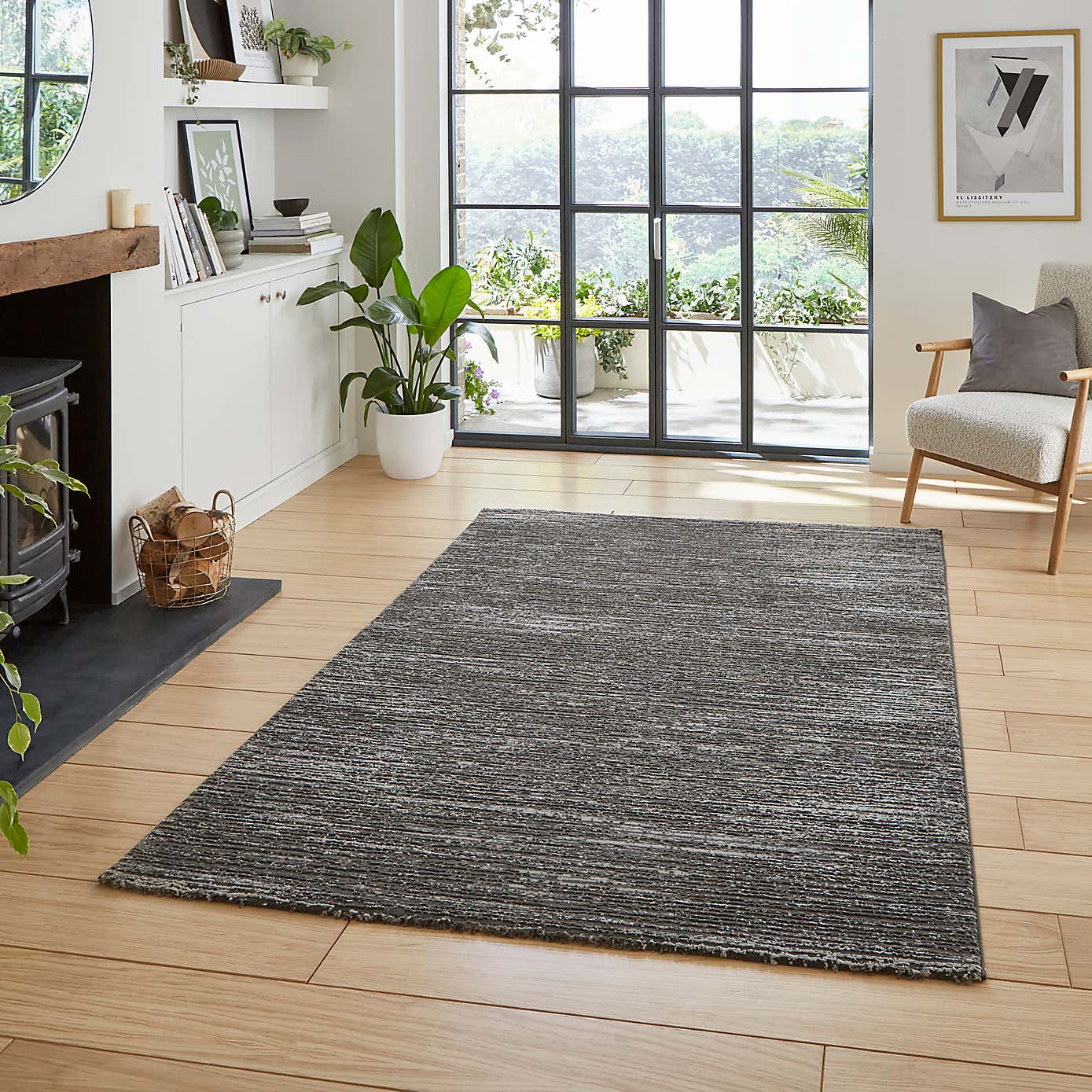 Flores Ribbed Washable Rug