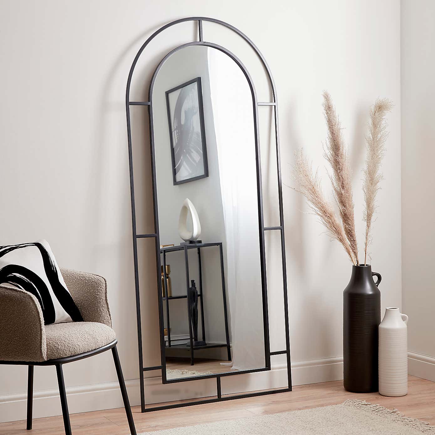 Arched Window Full Length Leaner Mirror