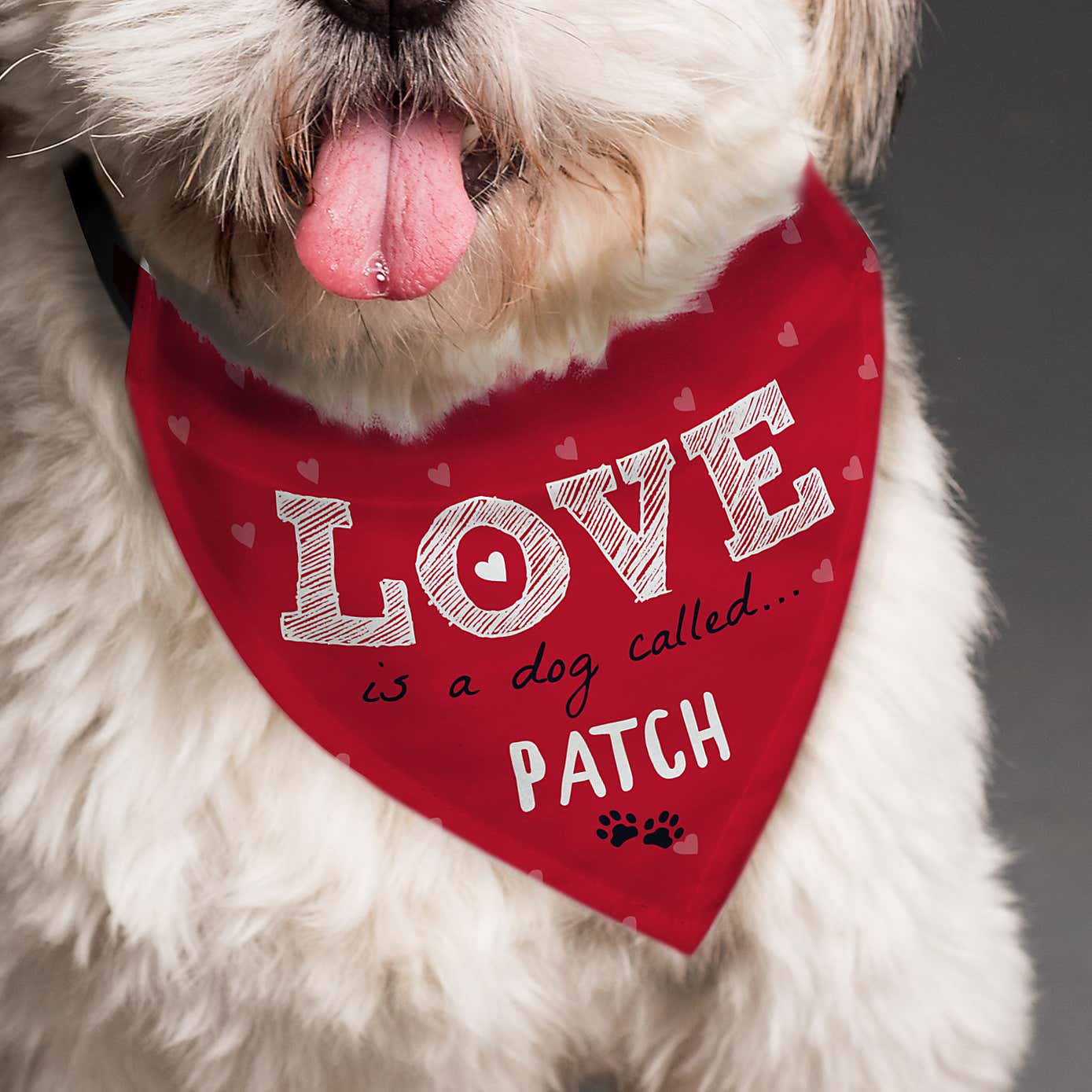 Personalised Love Dog Bandana