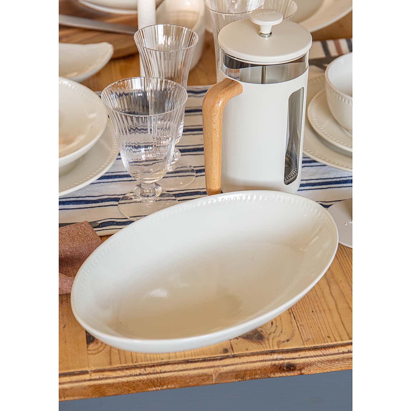 Mikasa Cranbourne White Ceramic Serving Bowl
