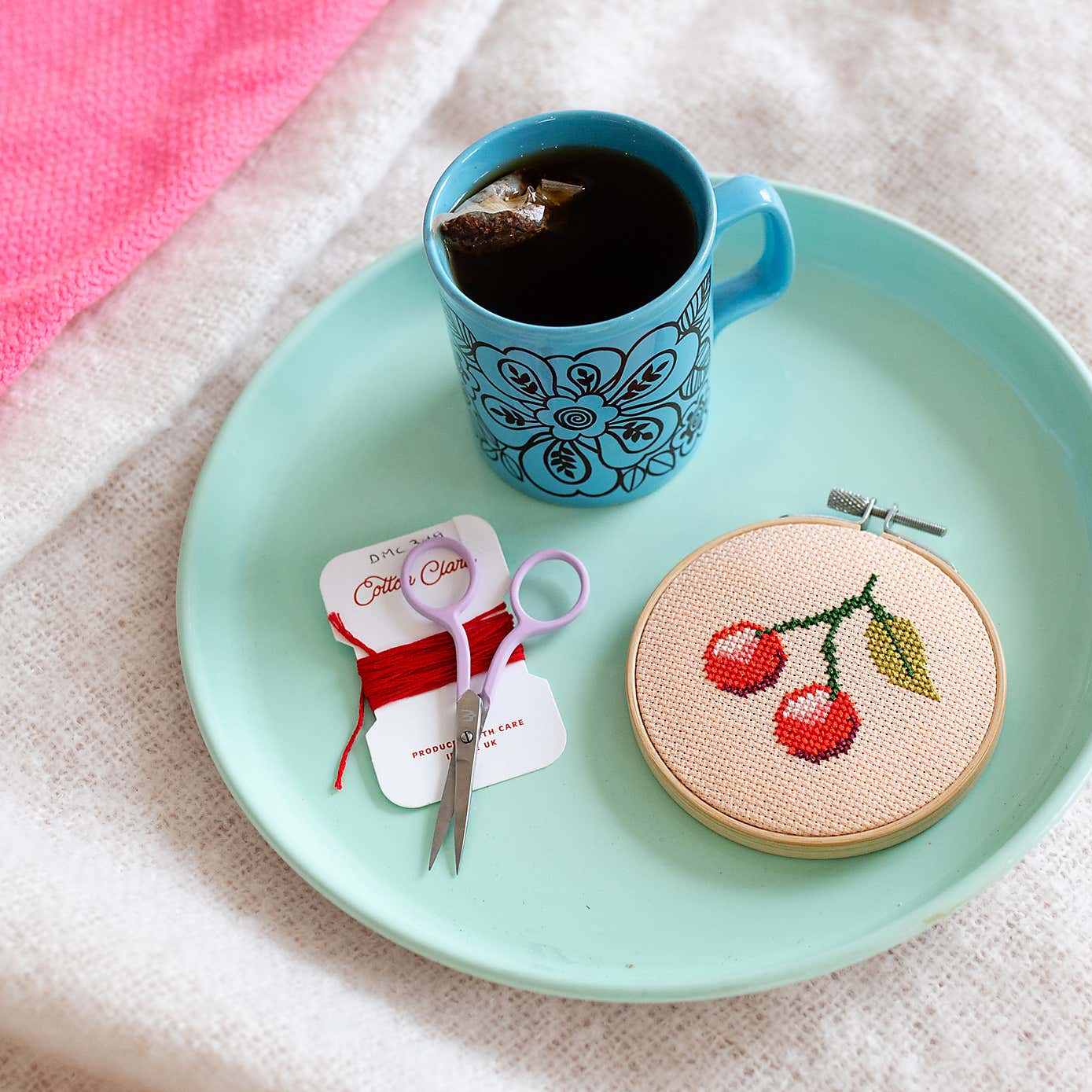 Cotton Clara Cherry Cross Stitch Kit