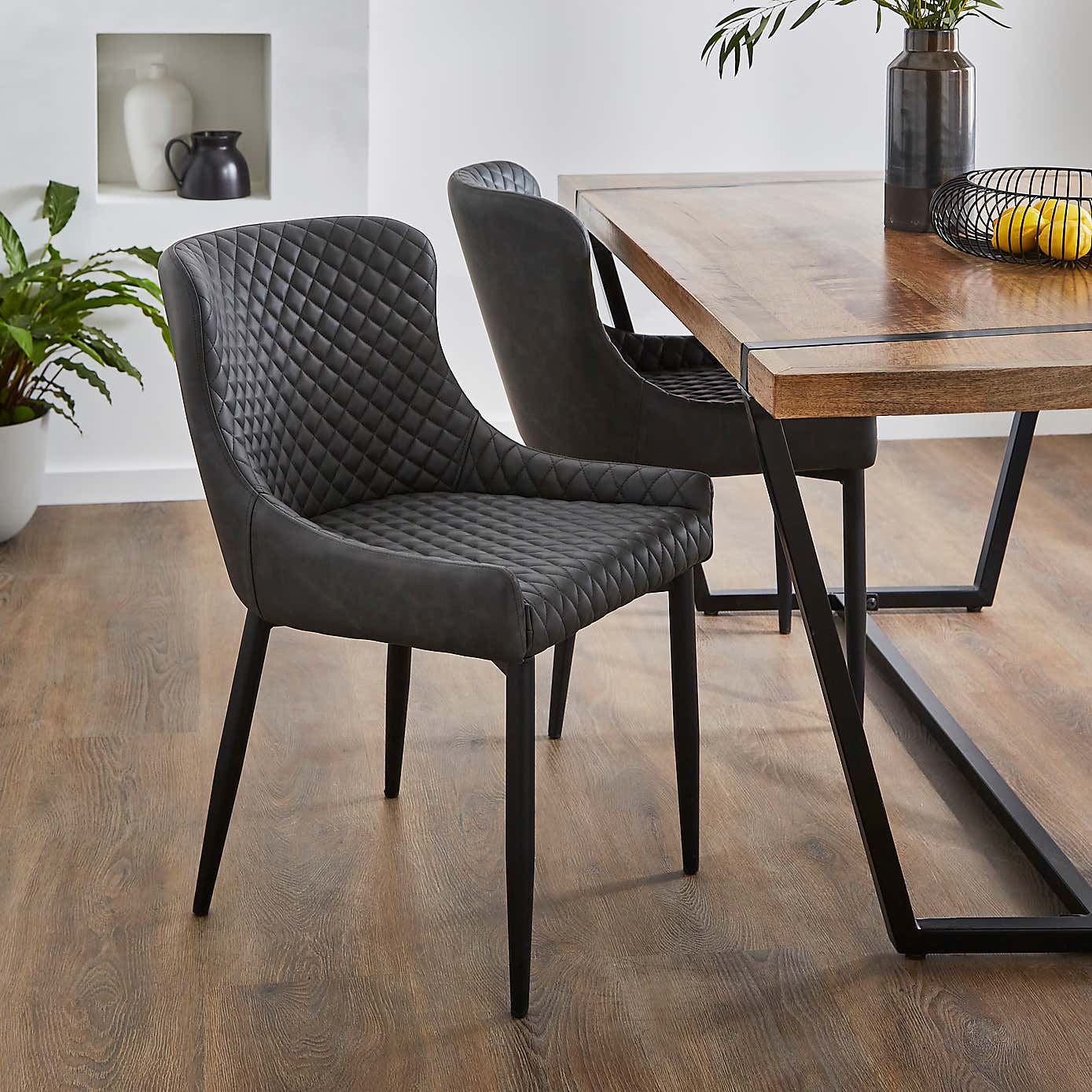 Set of 2 Montreal Dining Chairs, Faux Leather