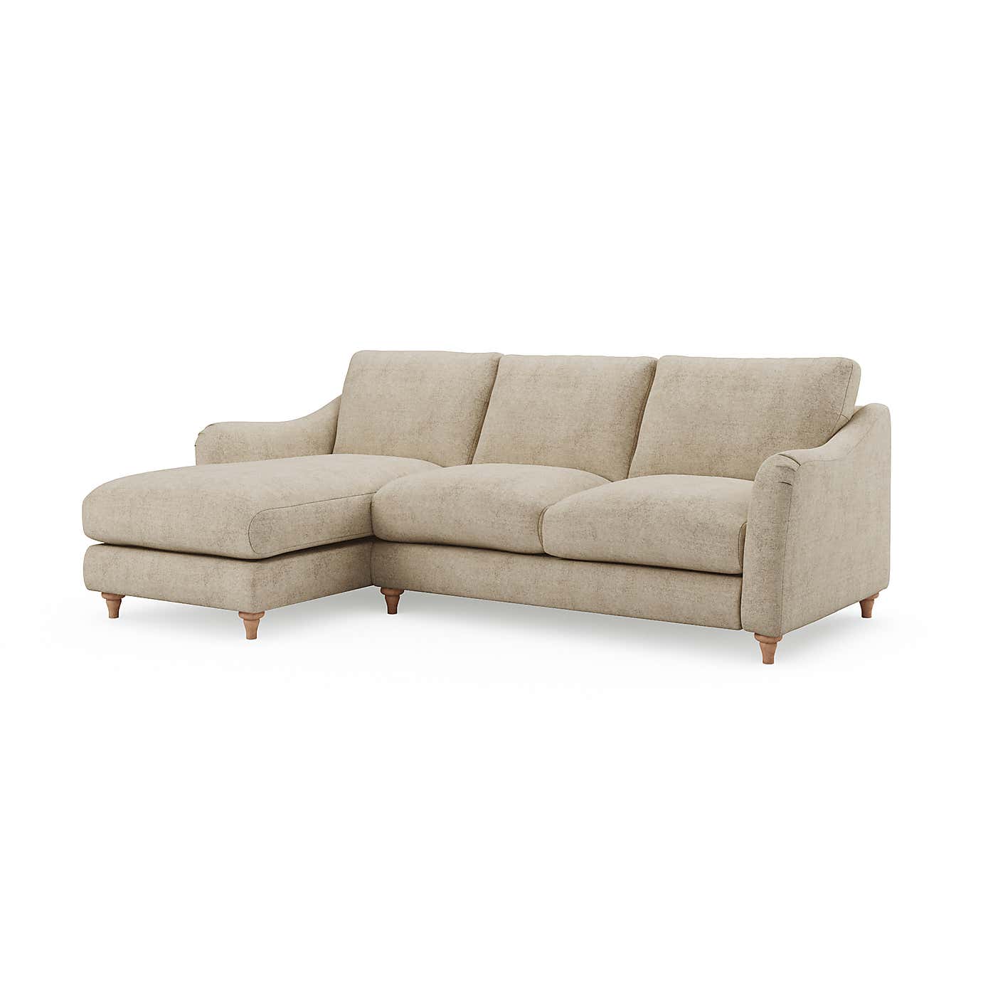 Hattie Tonal Plush Chenille Corner Chaise Sofa