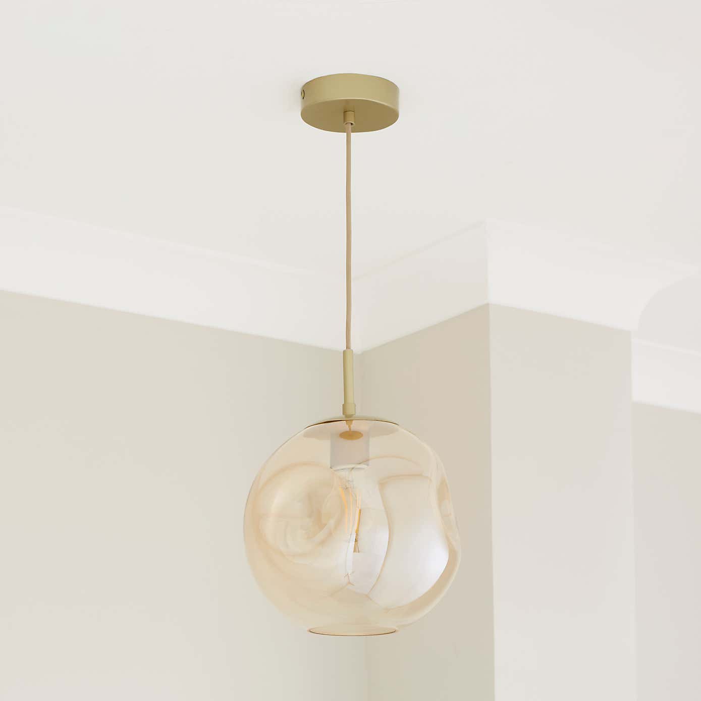 Alexis Glass 1 Light Pendant Ceiling Fitting 20cm