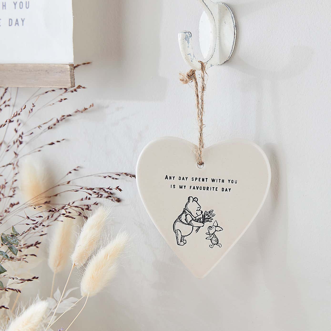 Disney Winnie the Pooh Heart Hanging Plaque