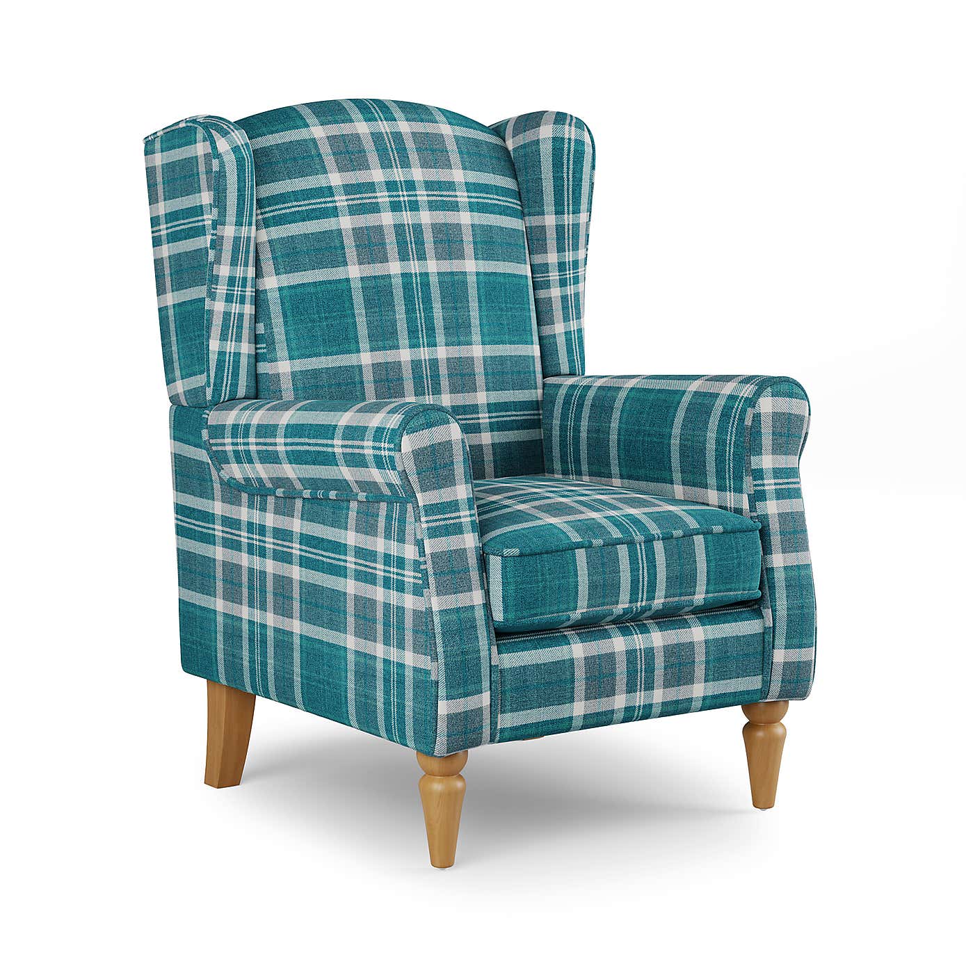 Oswald Check Wingback Armchair