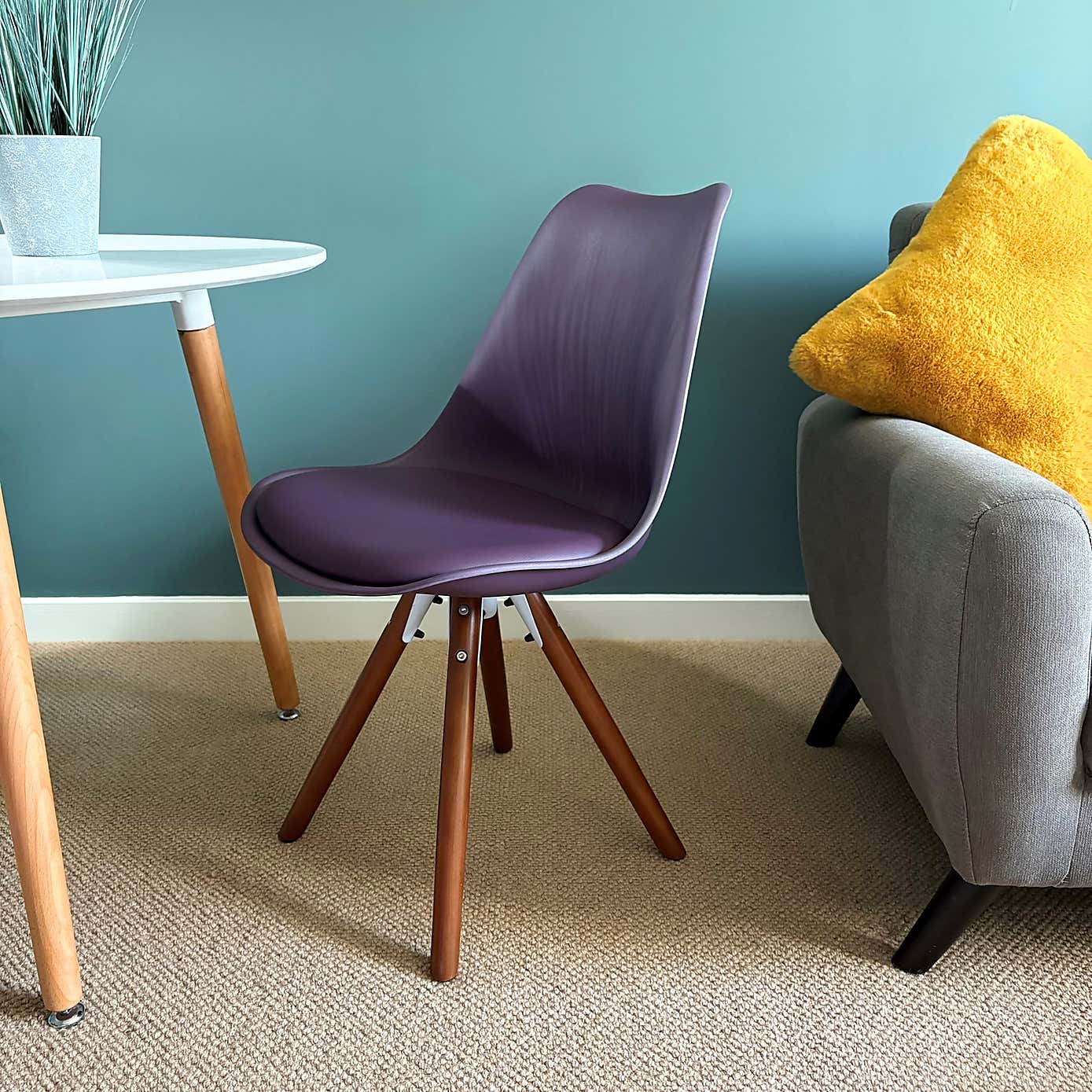 Fusion Living Soho Plastic Dining Chair with Pyramid Legs