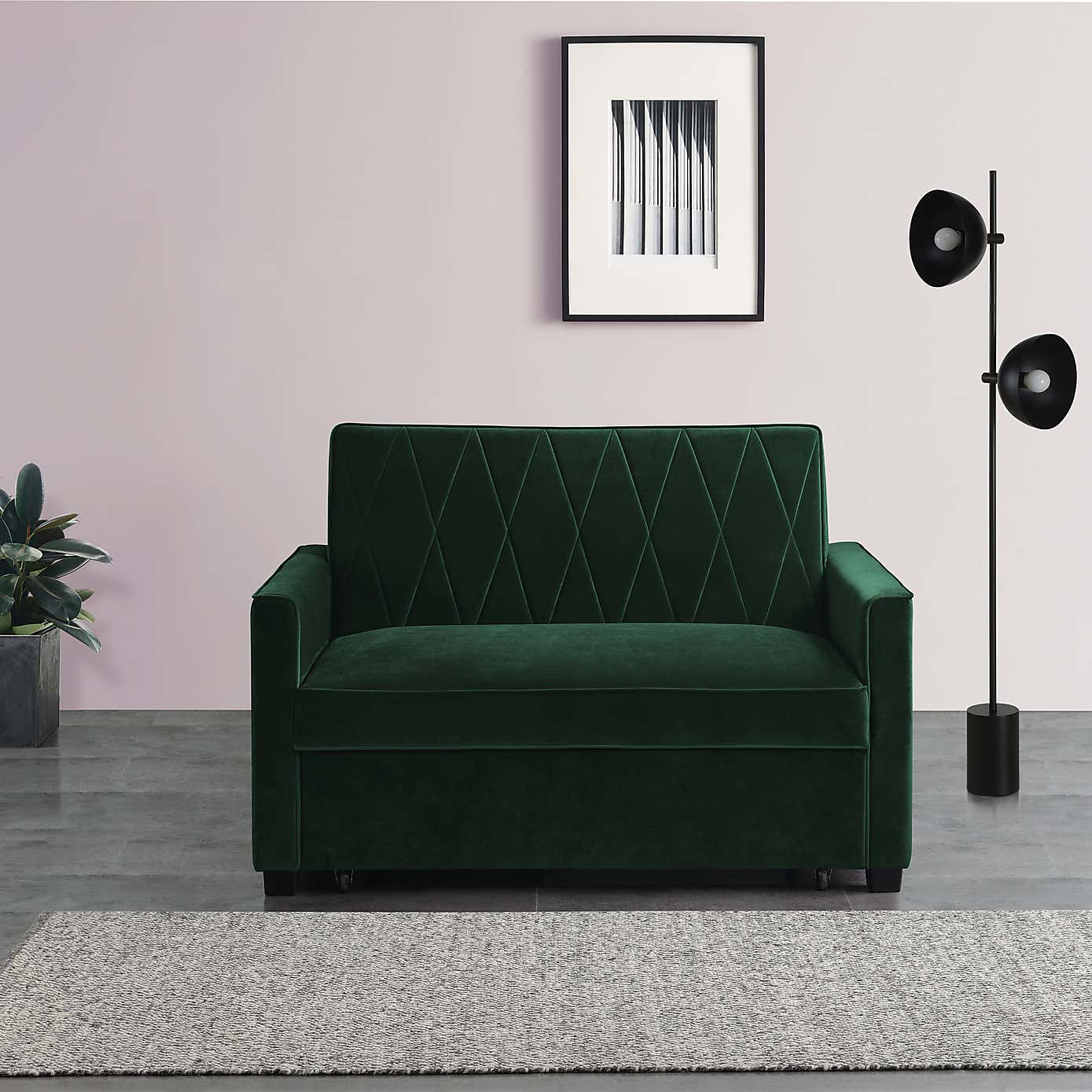 Serena Velvet 2 Seater Sofa Bed