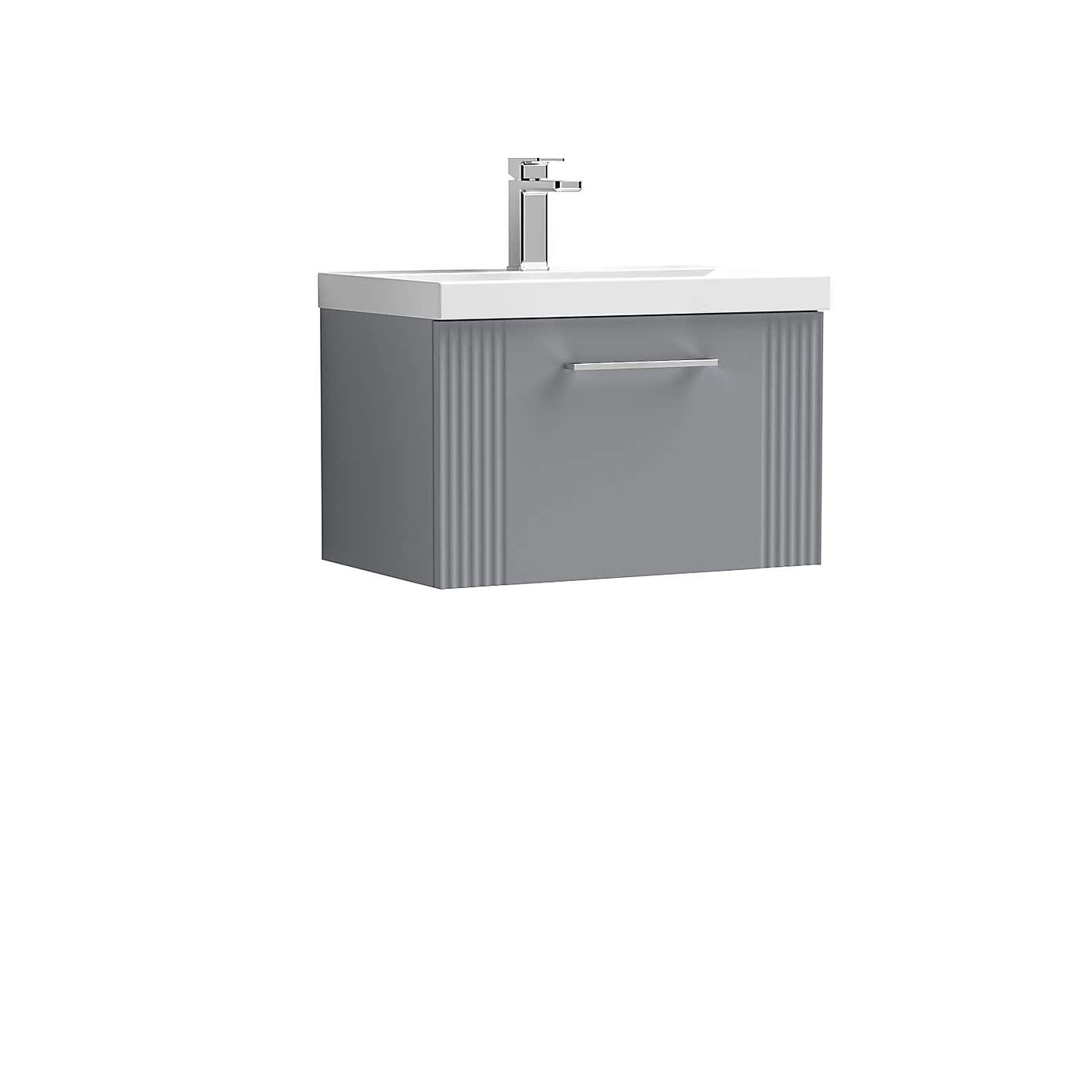 Deco Wall Mounted Single Drawer Vanity Unit with Basin