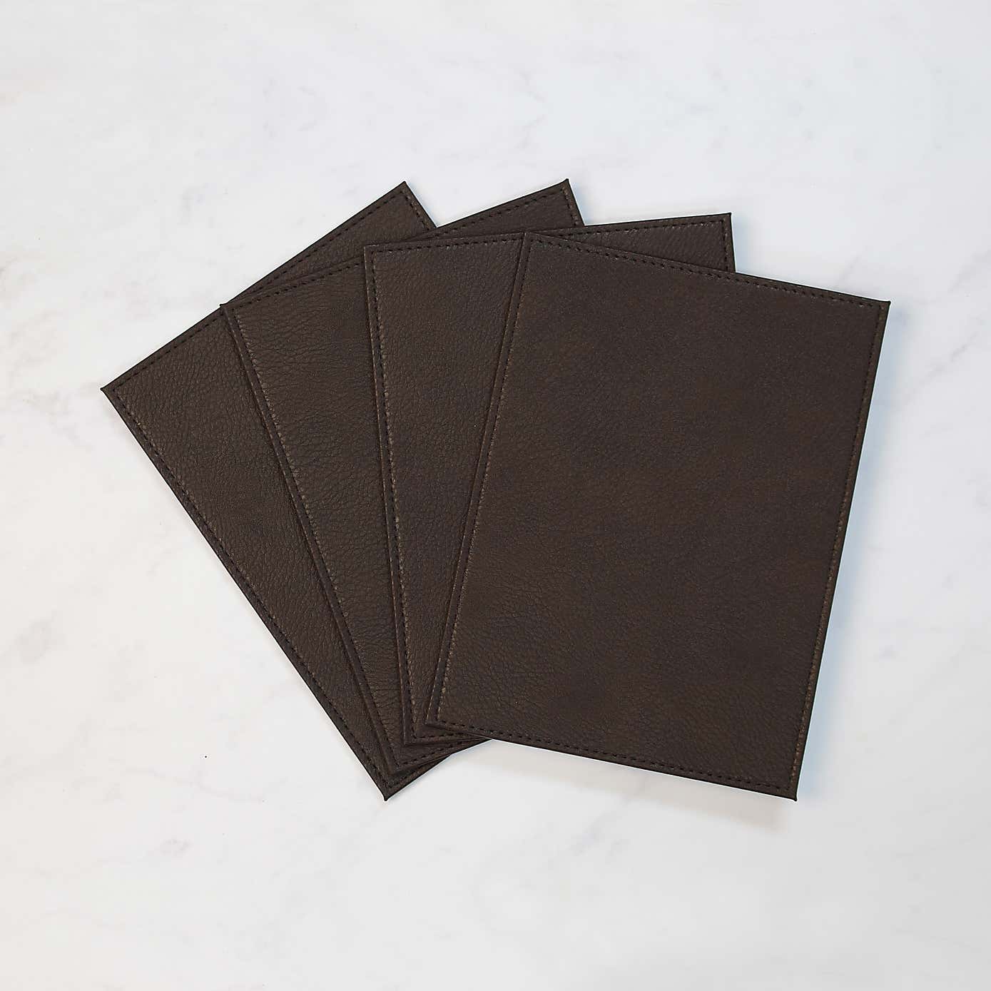 Set of 4 Cream & Grey Reversible Square Placemats