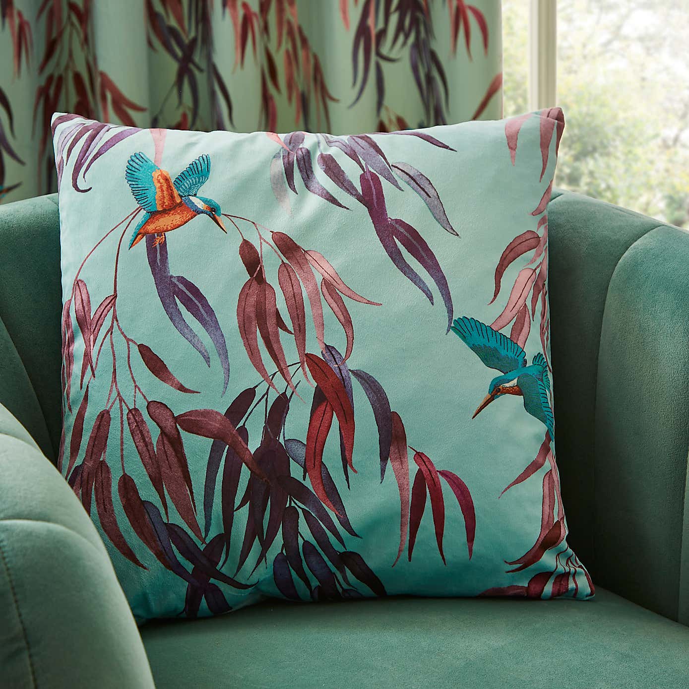 Kingfisher Peacock Cushion