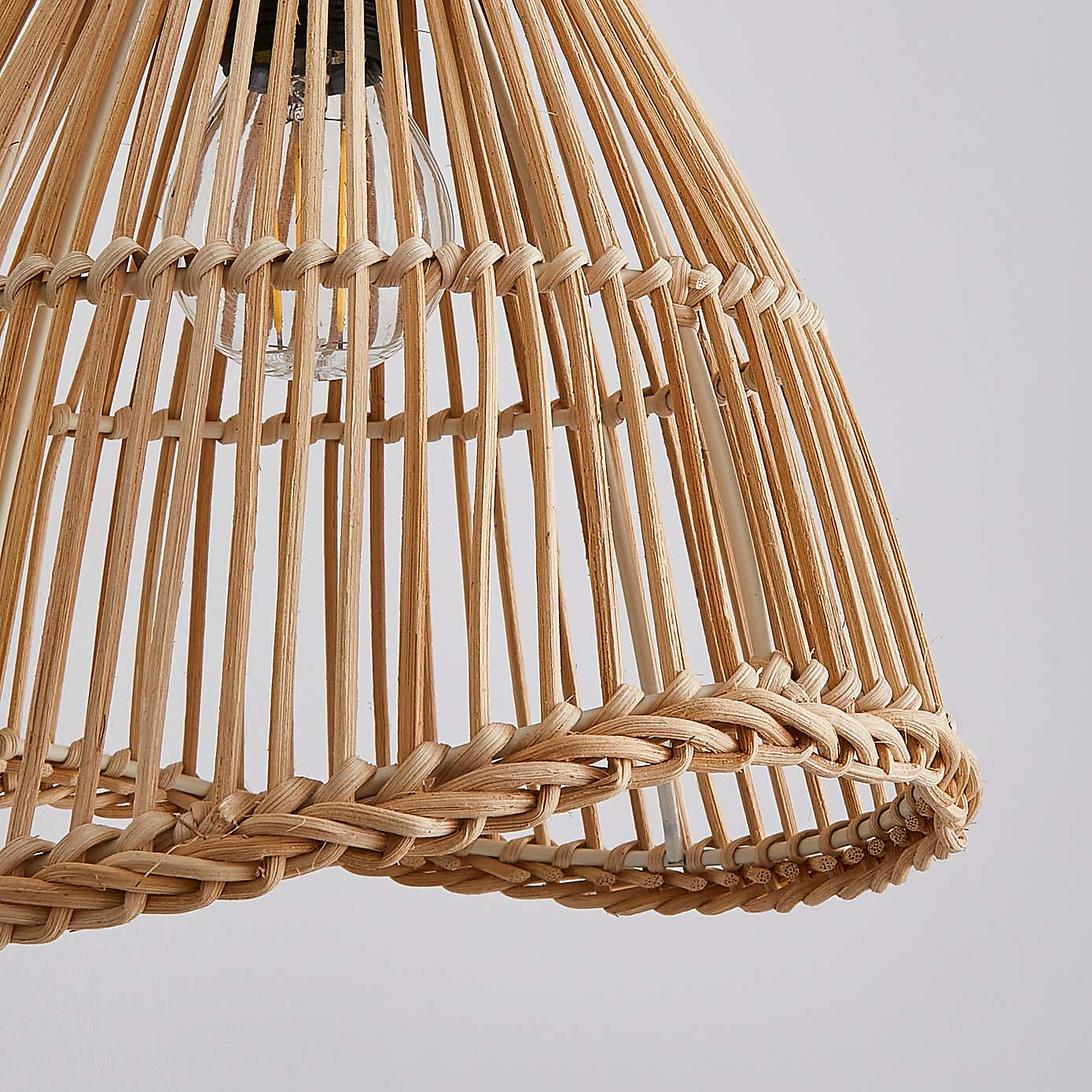 Elements Jaula Rattan Easy Fit Plug In Wall Light