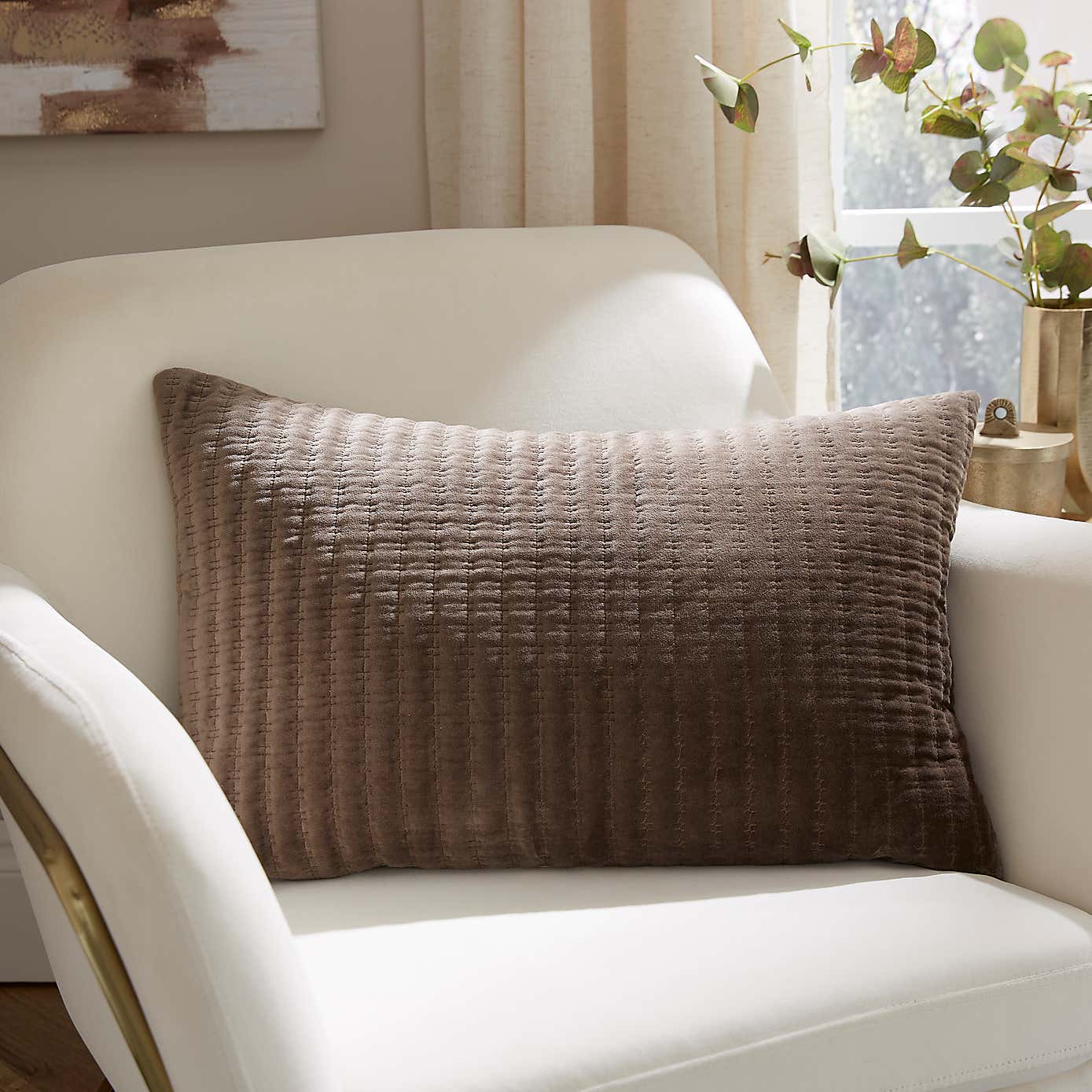 Velvet Stitched Rectangle Cushion Cover