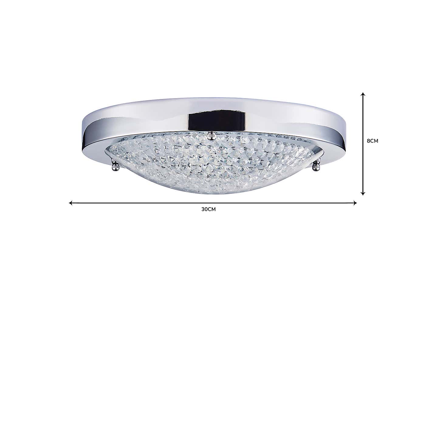 Aegean Crystal Bathroom Flush Ceiling Fitting