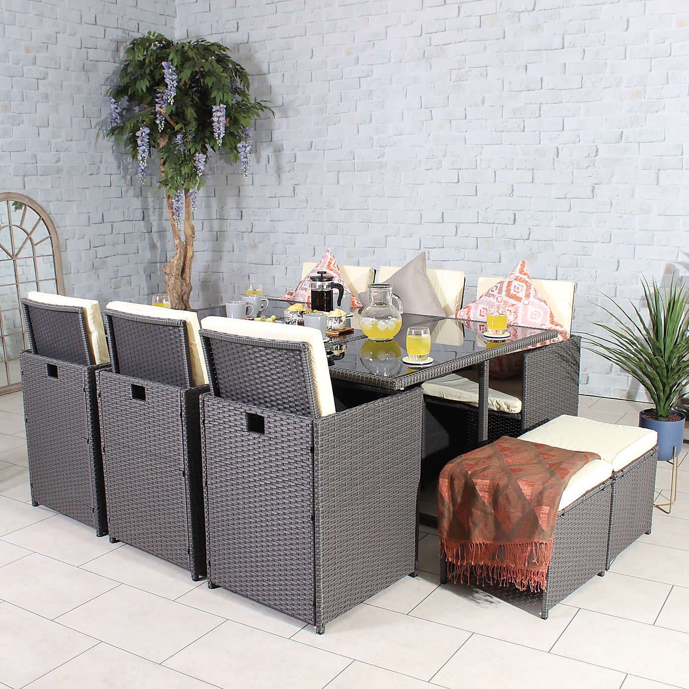 Cannes Grey 10 Seater Cube Set