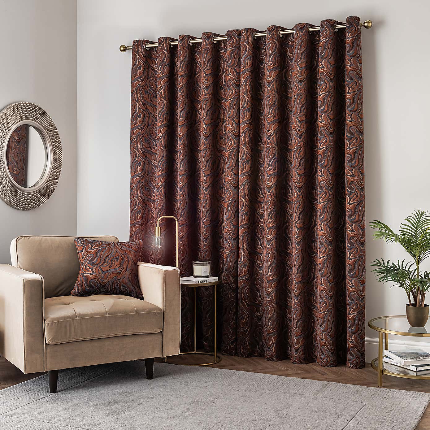 Magma Animal Marbled Eyelet Curtain
