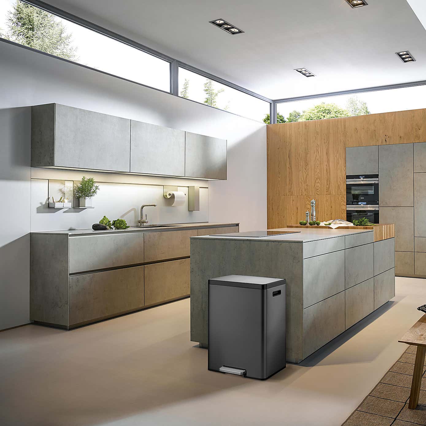 EKO Ecocasa II 30/30L Matt Black Steel Recycling Bin