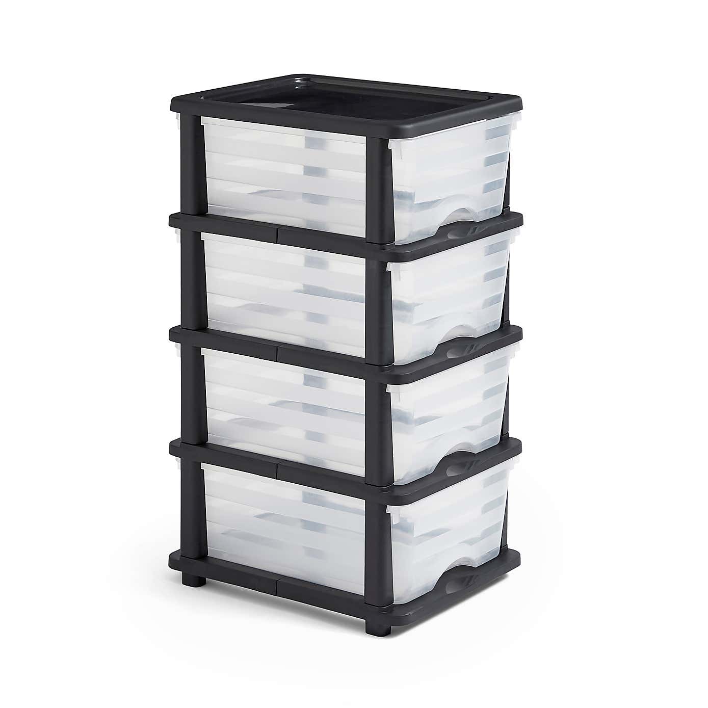 Plastic 4 Drawer Storage Tower Unit