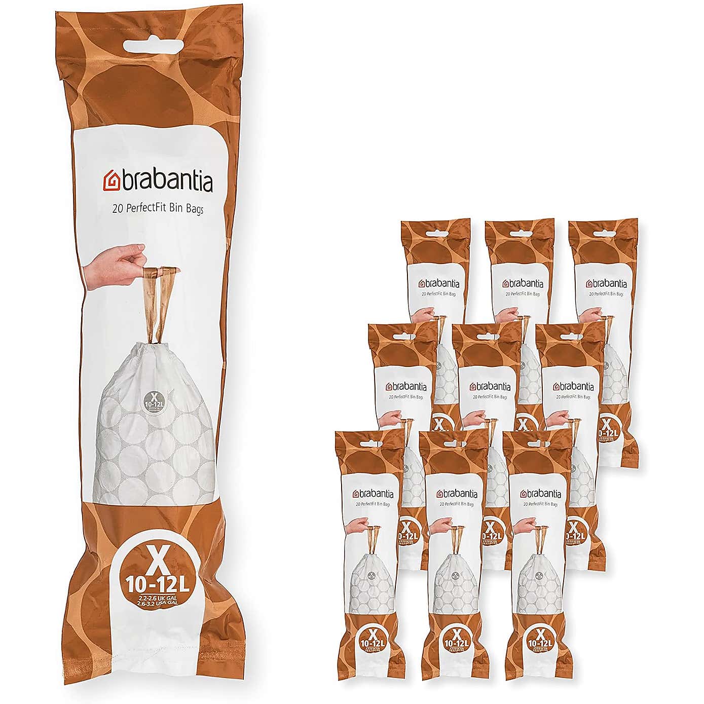 Brabantia Pack of 200 10-12L Code X PerfectFit Bin Bags