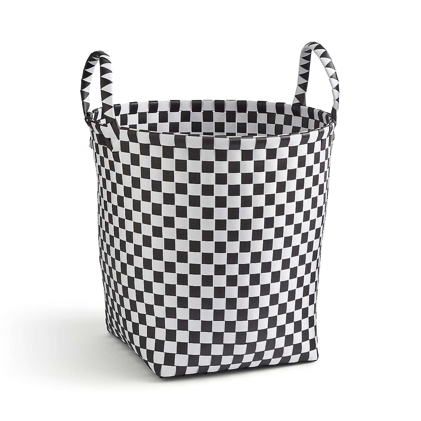Checkered Plastic Storage Basket
