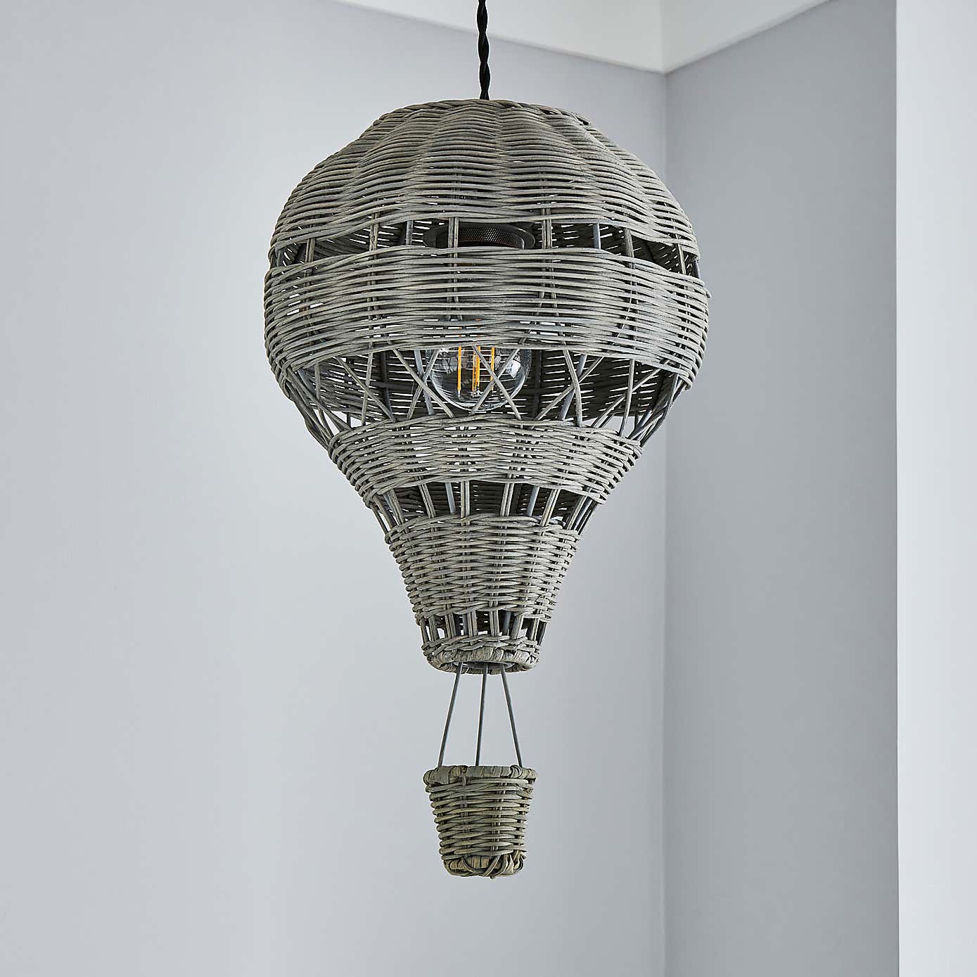 Hot Air Balloon Rattan Easy Fit Pendant Shade