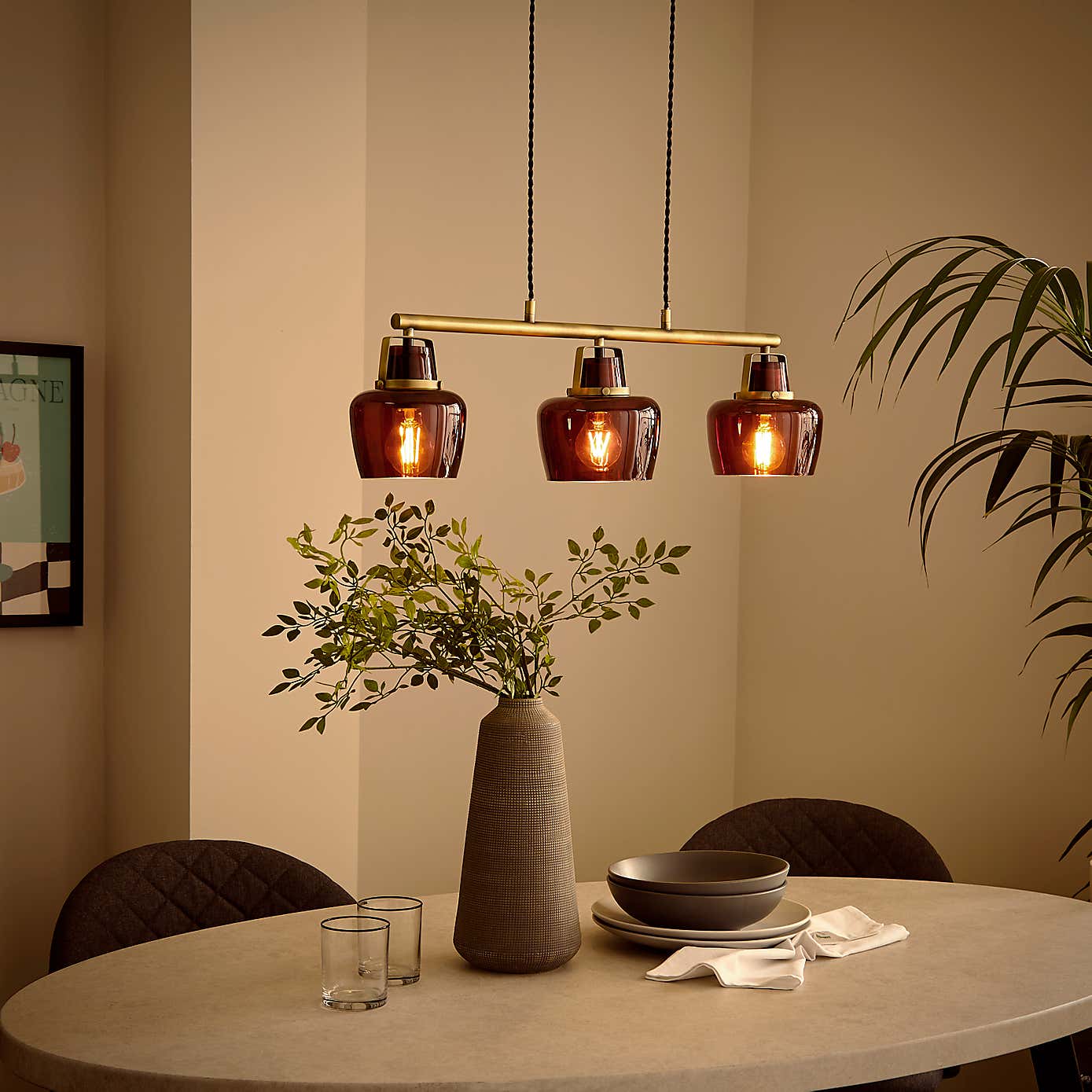 Auburn Modern 3 Light Adjustable Diner Ceiling Light