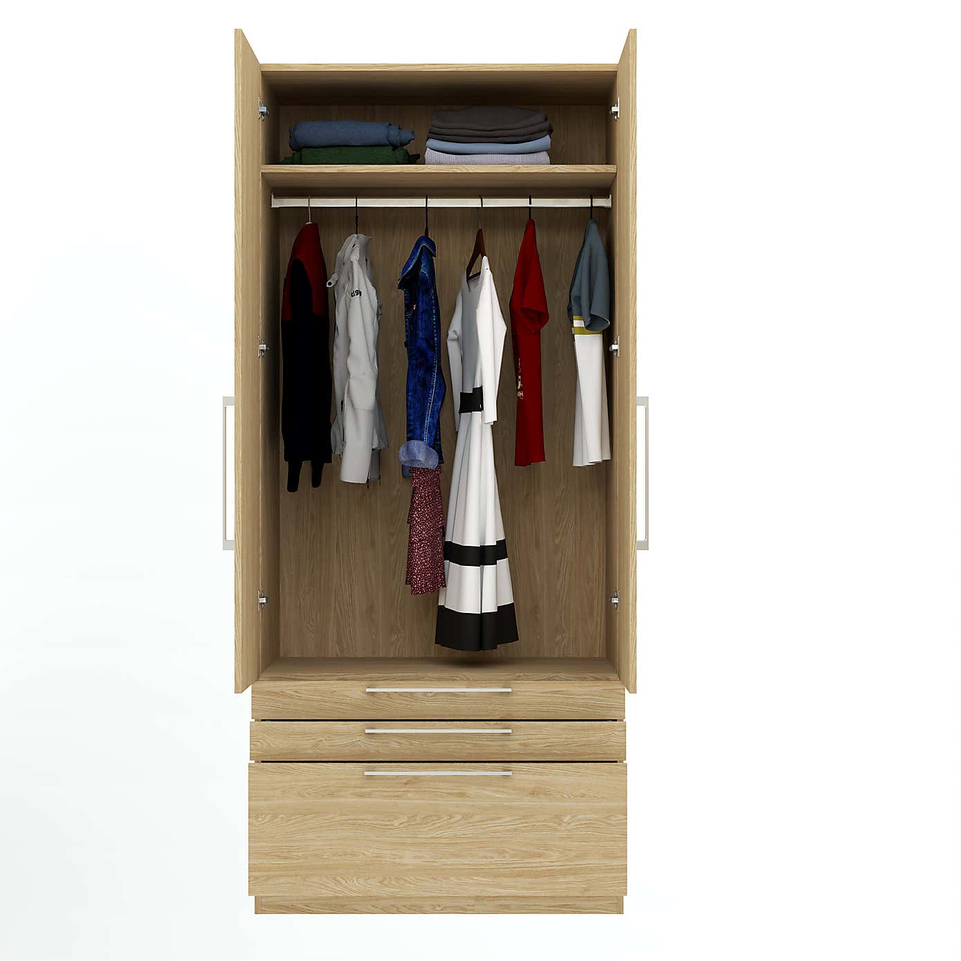 Foster Double 3 Drawer Wardrobe