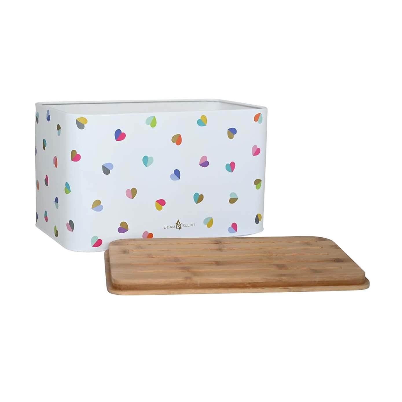 Mini Confetti 15L Bread Bin with Integrated Chopping Board