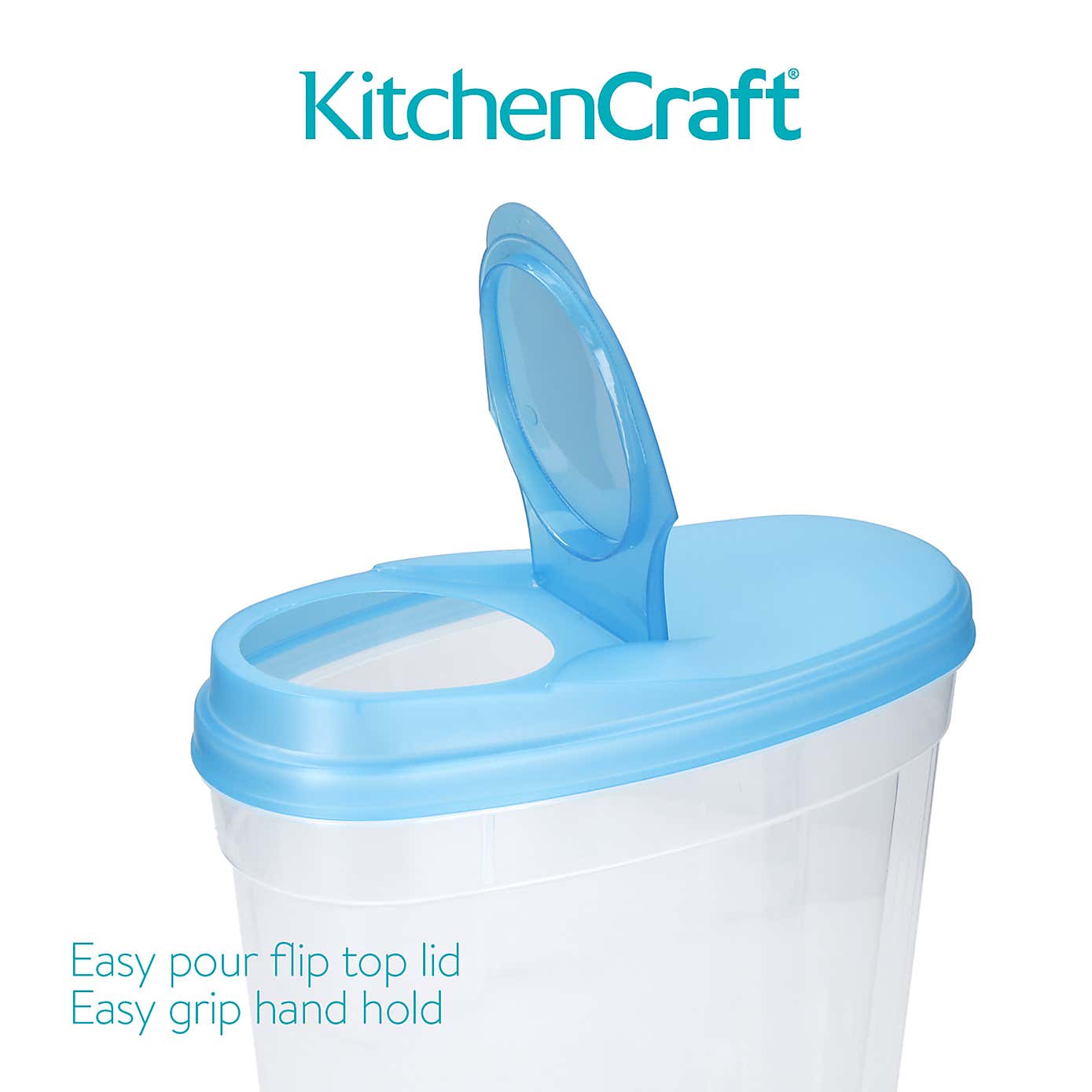 KitchenCraft Set of 3 Plastic Dry Food Containers with Lids