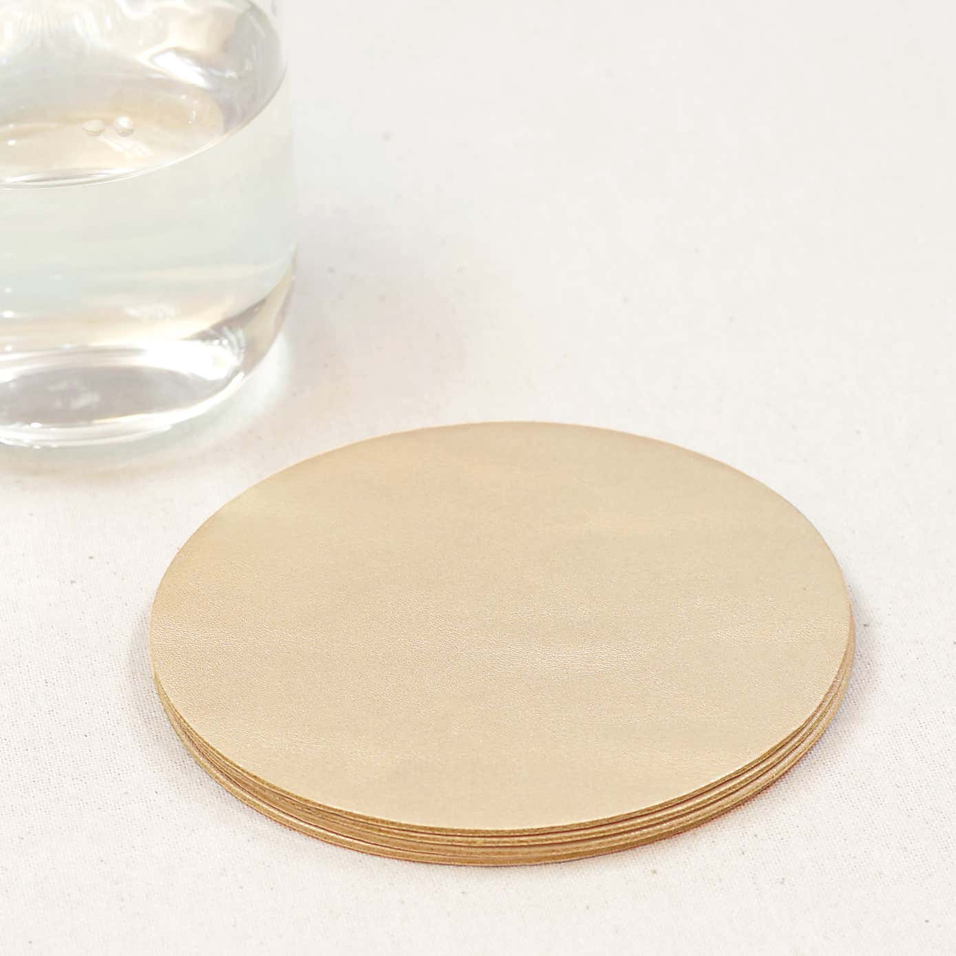 Pack of 4 Recycled Faux Leather Champagne Coasters