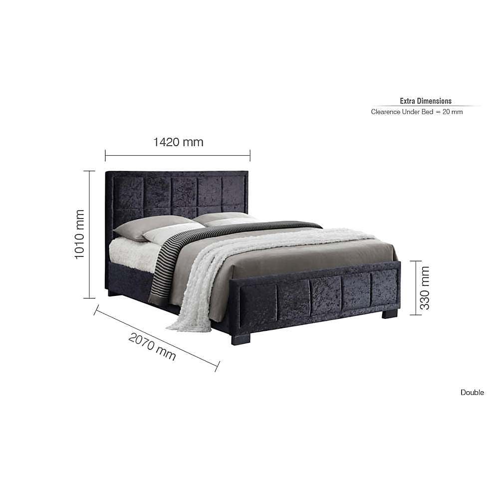 Hannover Black Crushed Velvet Bed Frame