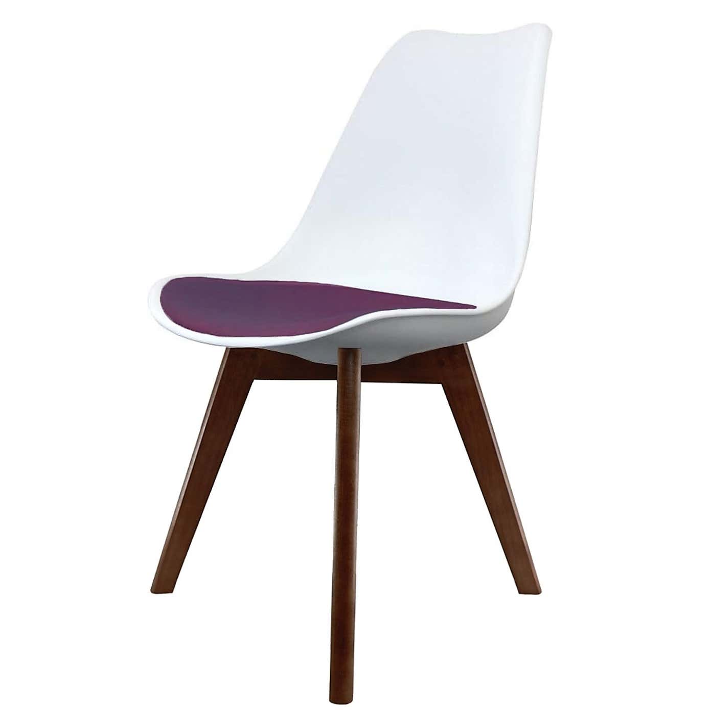 Fusion Living Soho White Plastic Dining Chair with Squared Legs