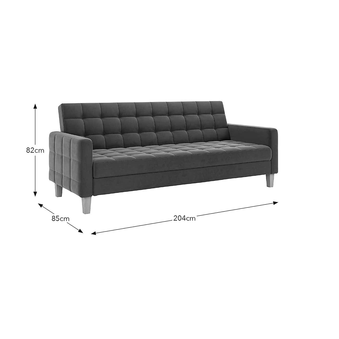 Harlow Velvet Storage Double Sofa Bed
