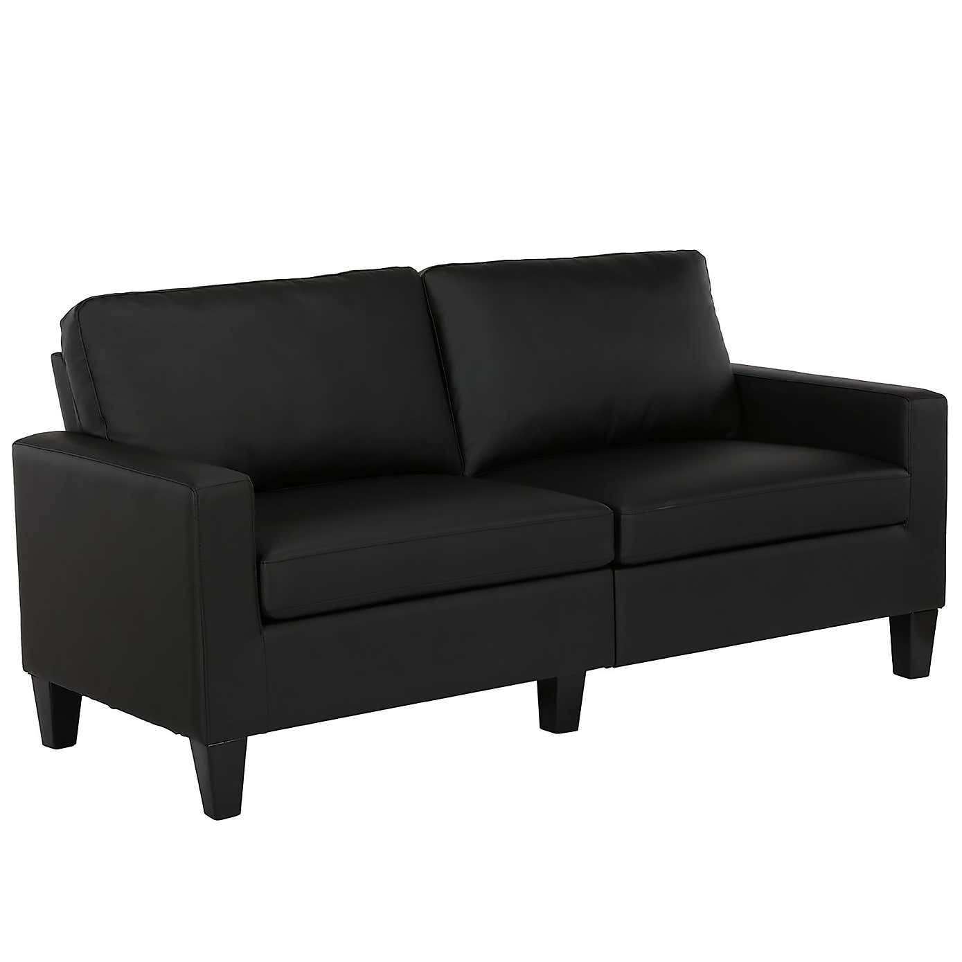 Rylie Faux Leather Sofa Black