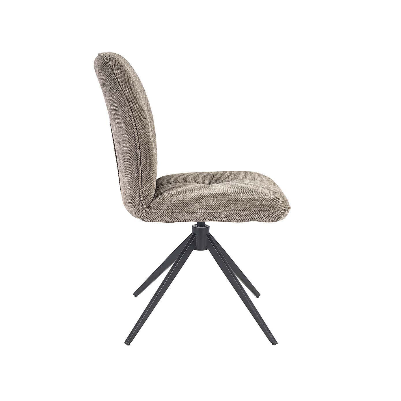 Indus Valley Set of 2 Pebble Swivel Dining Chair, Taupe