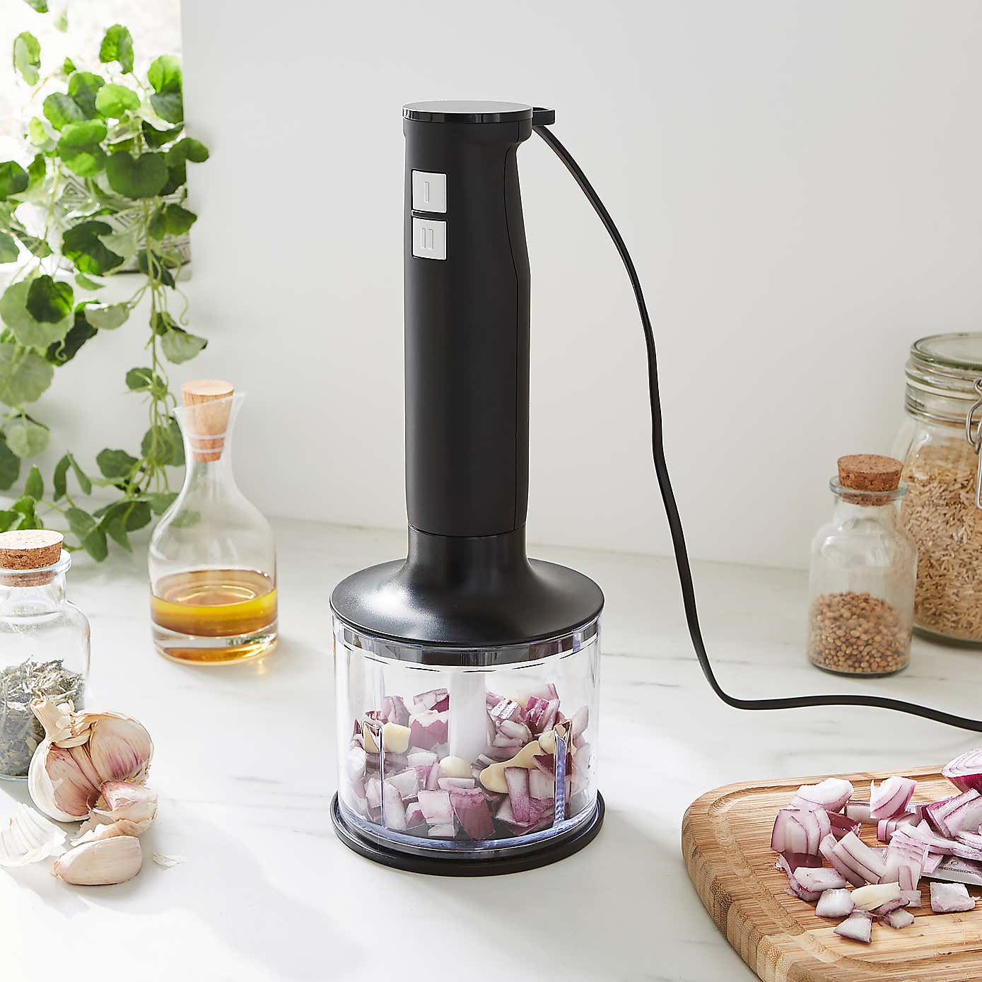 Matt Black Hand Blender & Whisk