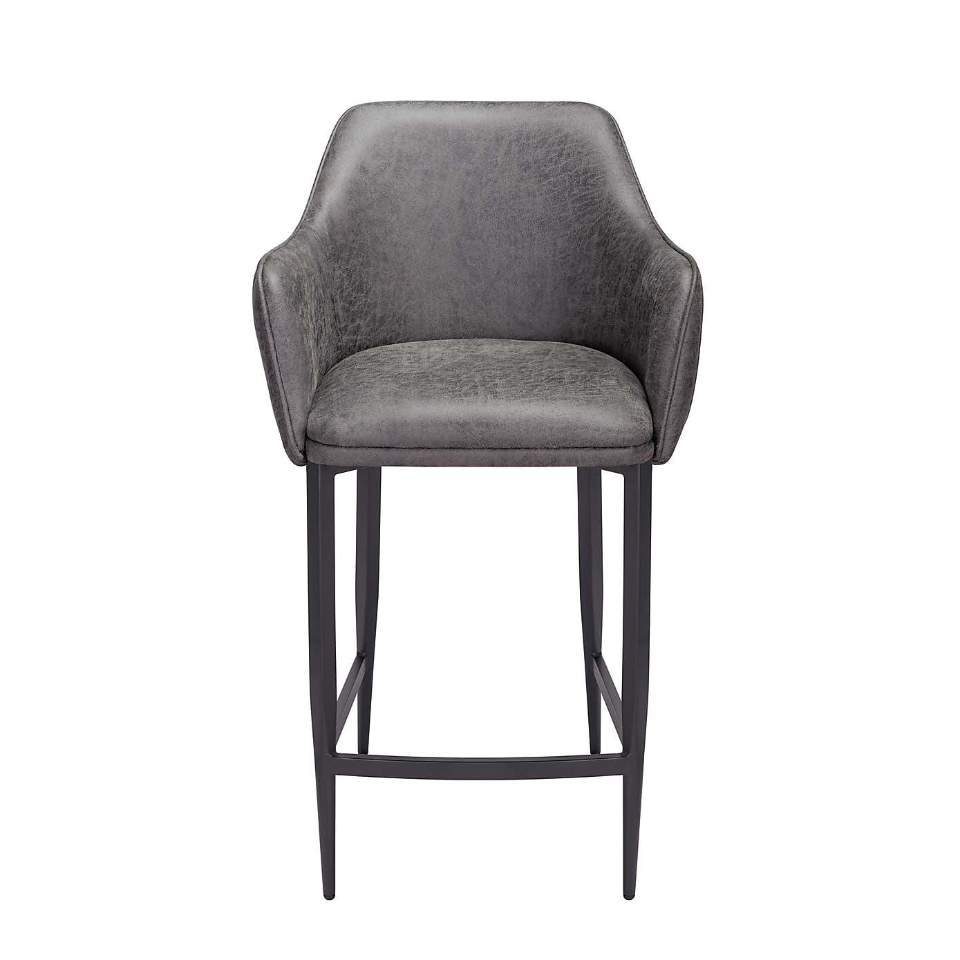 Indus Valley Logan Bar Stool, Faux Leather