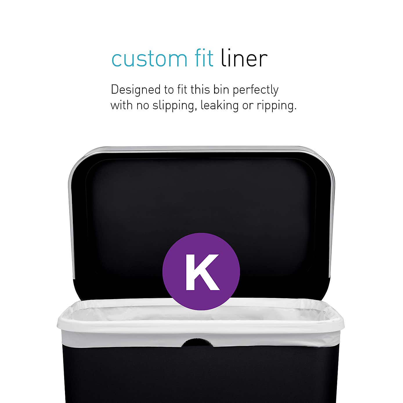 simplehuman 45 Litre Plastic Pedal Bin With Liner Pocket