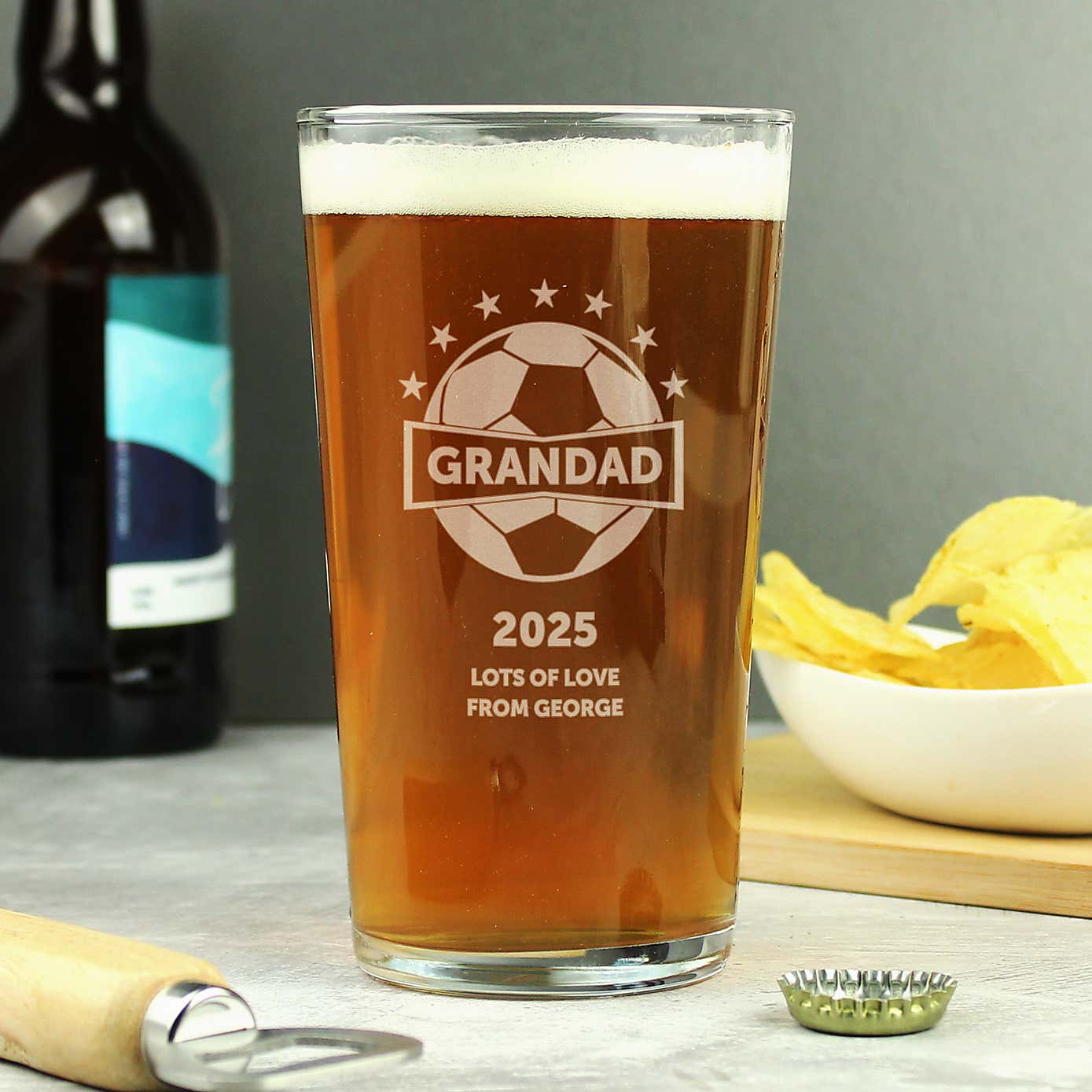 Personalised Football Pint Glass