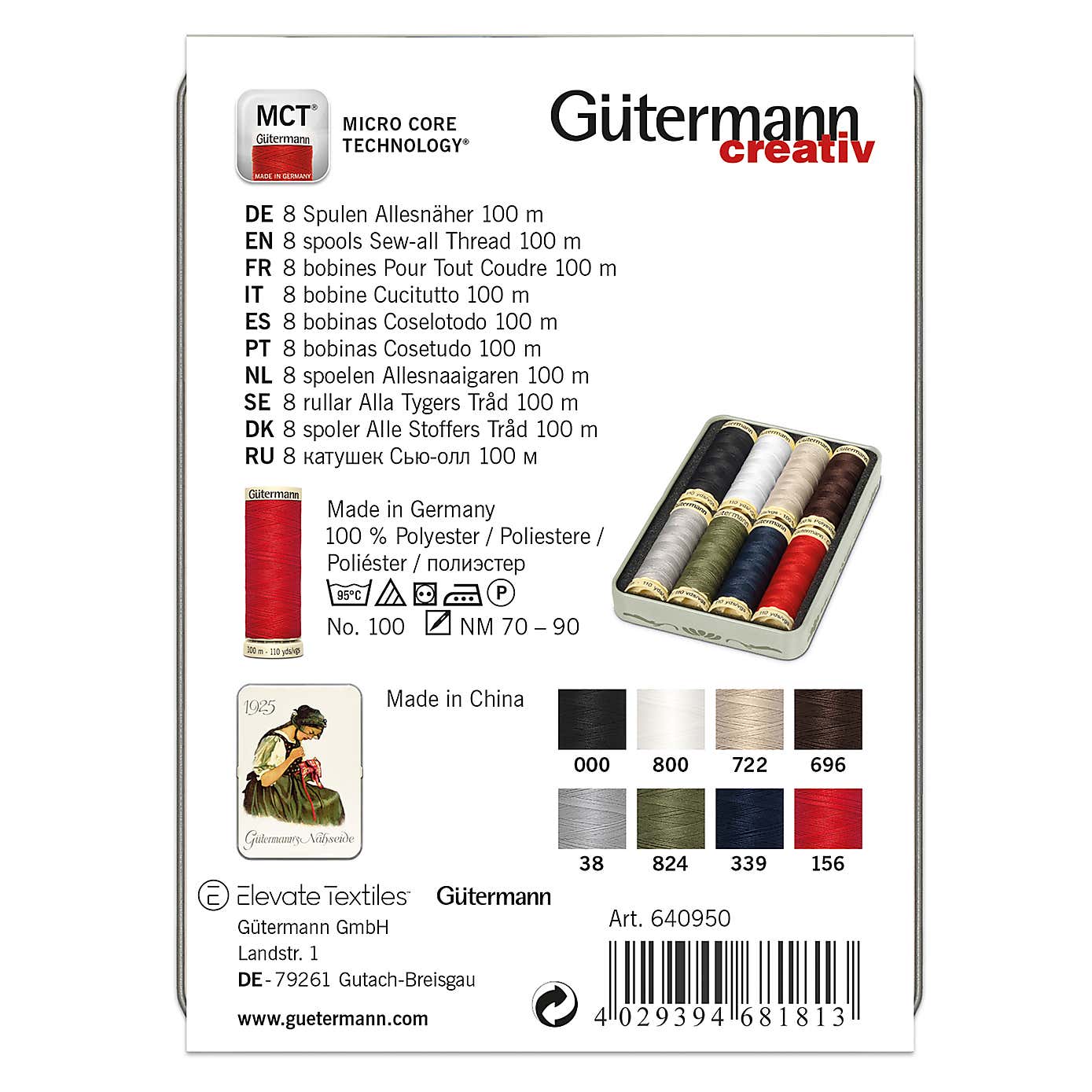 Thread Storage Tin Nostalgic 1925 Classic Shades