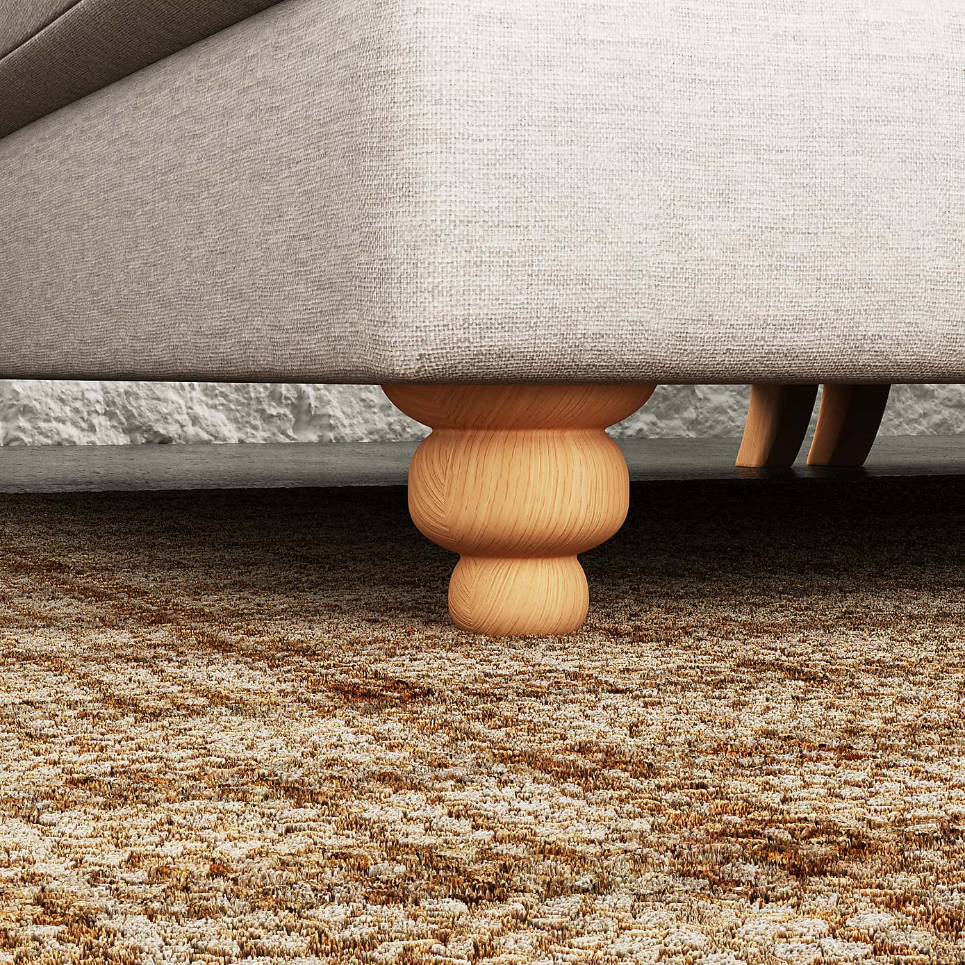 Martha Slub Faux Linen Corner Chaise Sofa